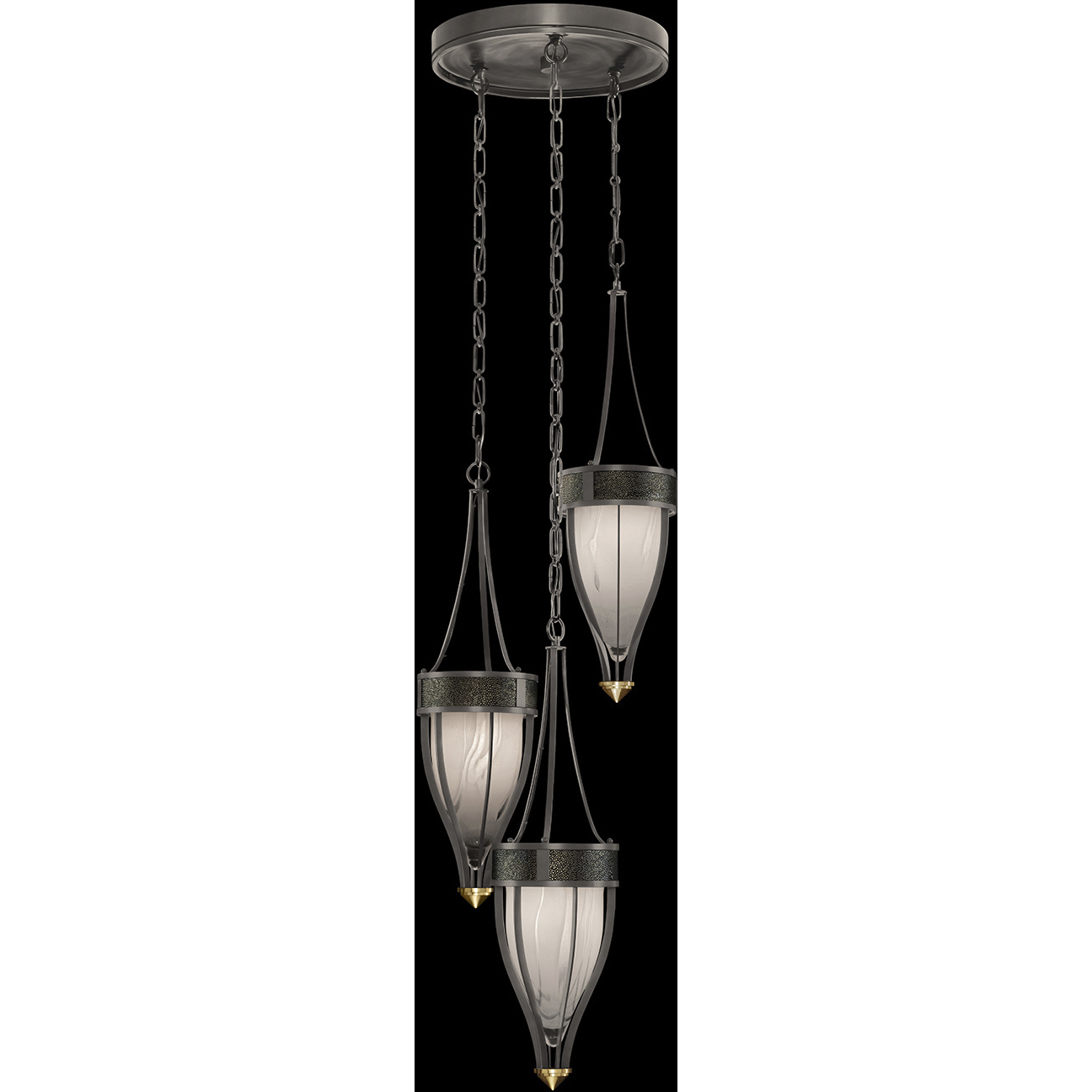 Mirage 3 Light 17.5 inch Black Pendant Ceiling Light