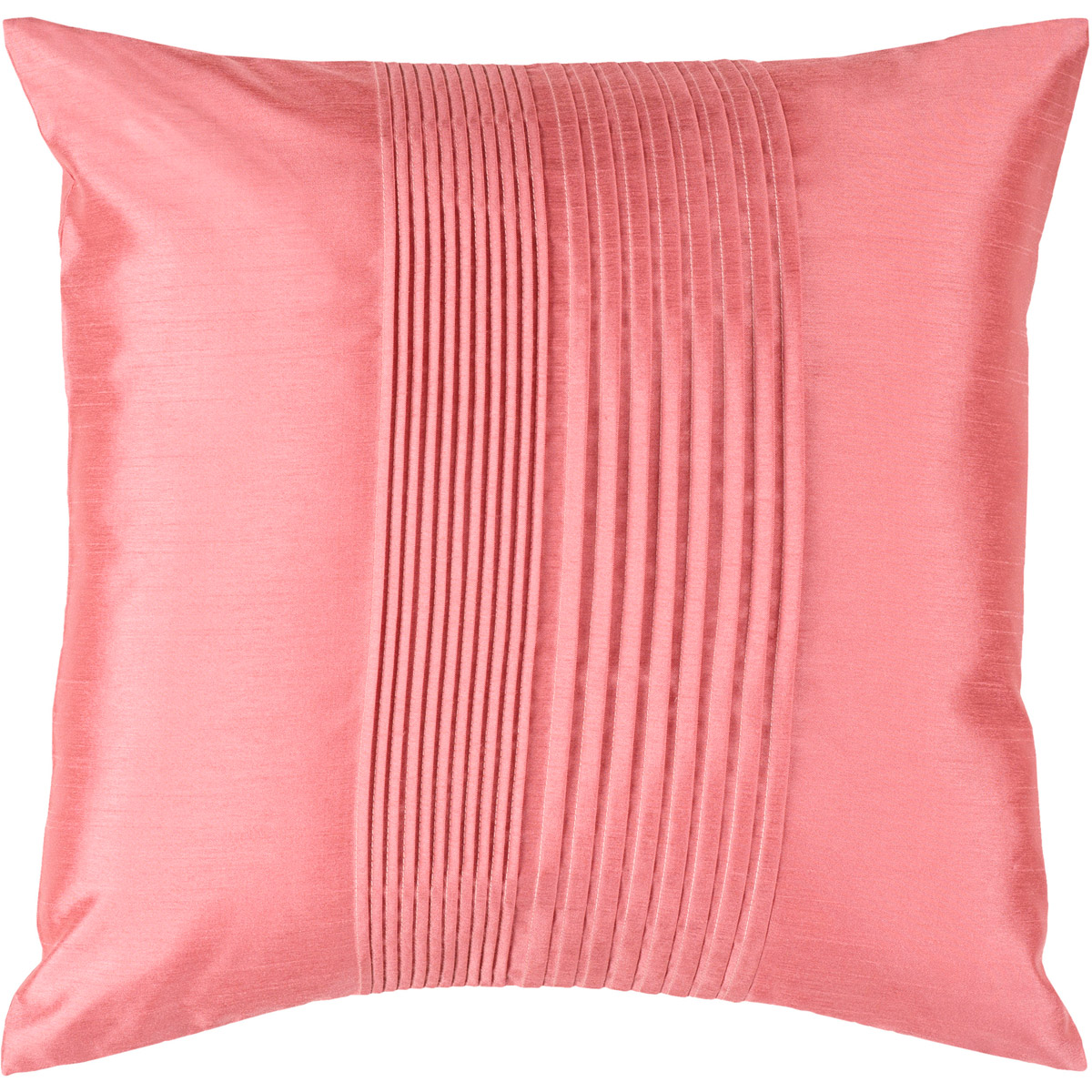 Solid Pleated 18 X 18 inch Pale Pink Pillow Cover
