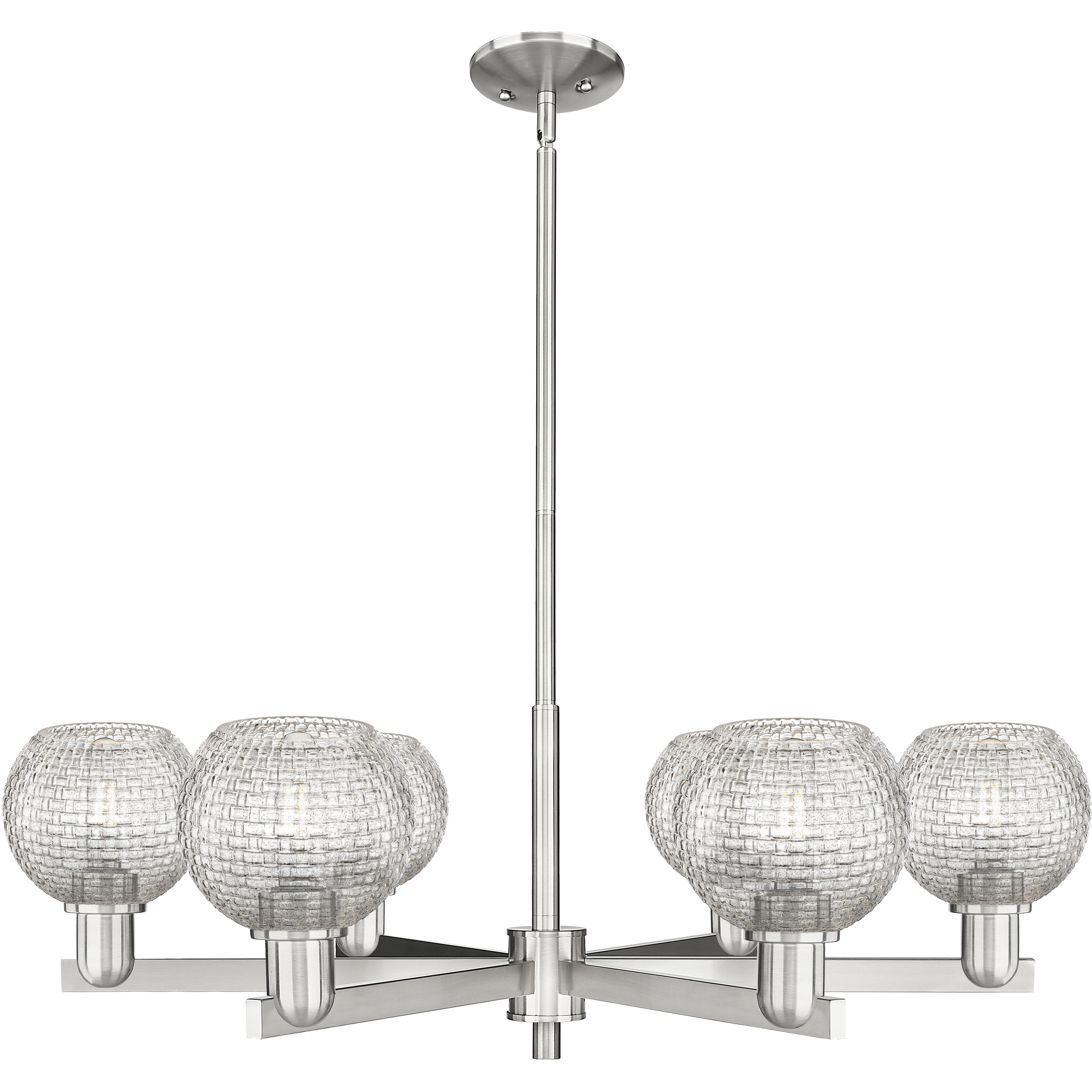 Arcadia Athens 6 Light 35.63 inch Satin Nickel Chandelier Ceiling Light