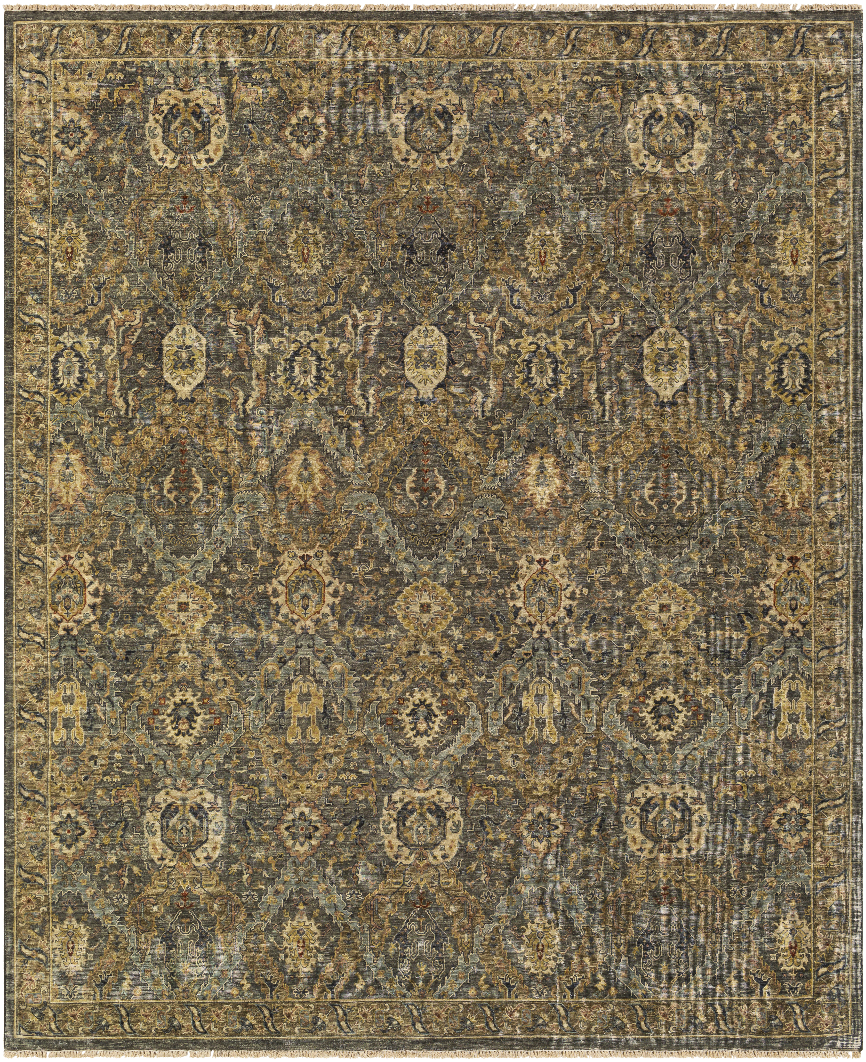 Anatolia 36 X 24 inch Medium Green Rug in 2 x 3, Rectangle