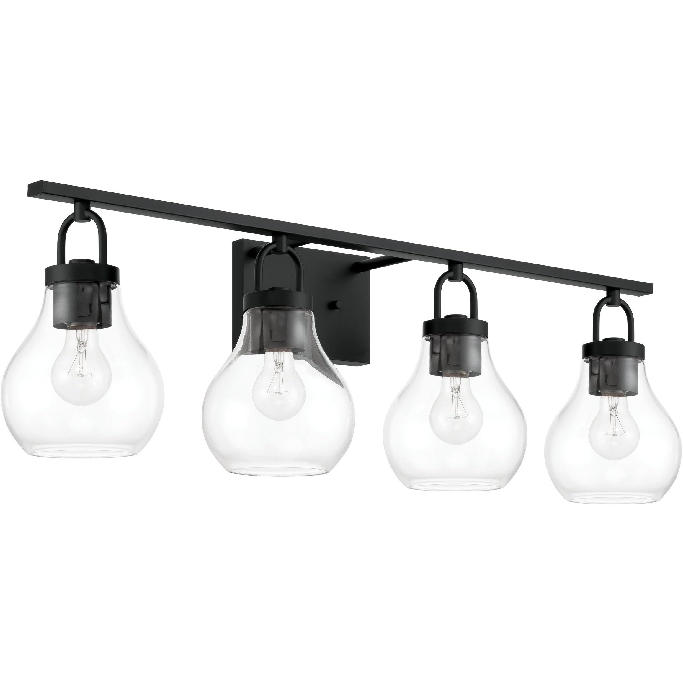 Mansfield 4 Light 34 inch Matte Black Vanity Light Wall Light