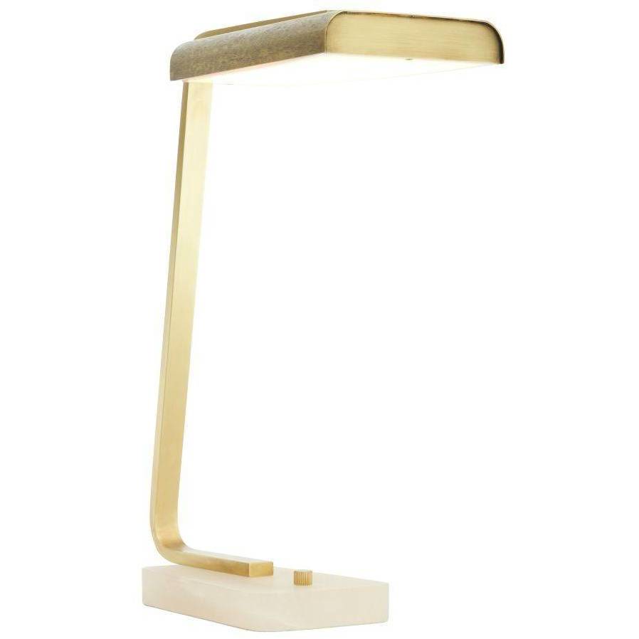 Genevieve 20.5 inch 10.00 watt Antique Brass and White Desk Lamp Portable Light