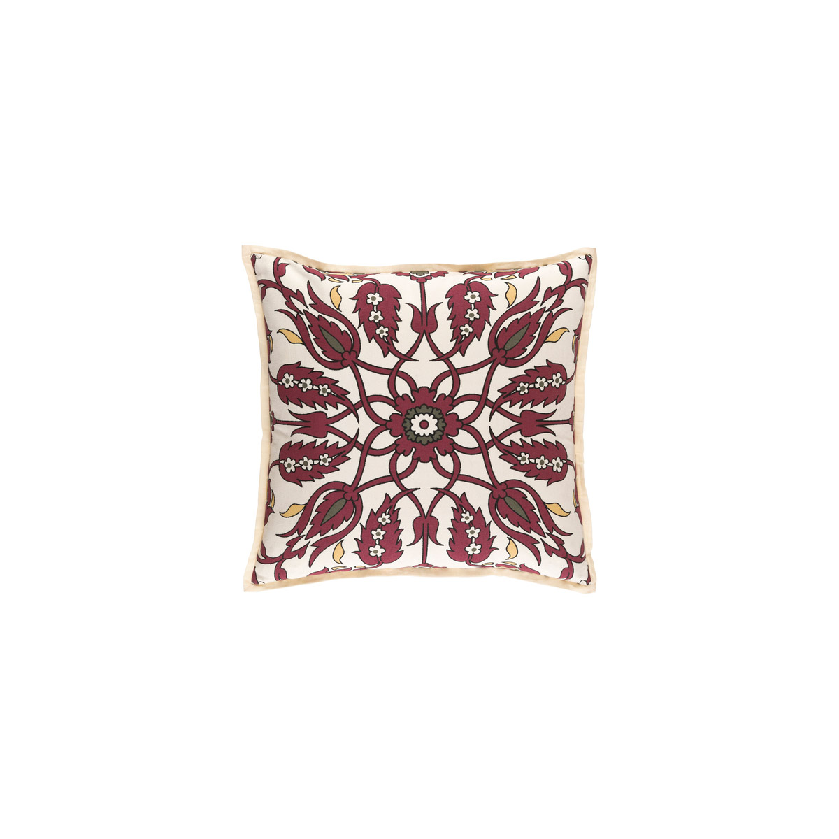 Vincent 18 X 18 inch Burgundy and Dark Brown Throw Pillow