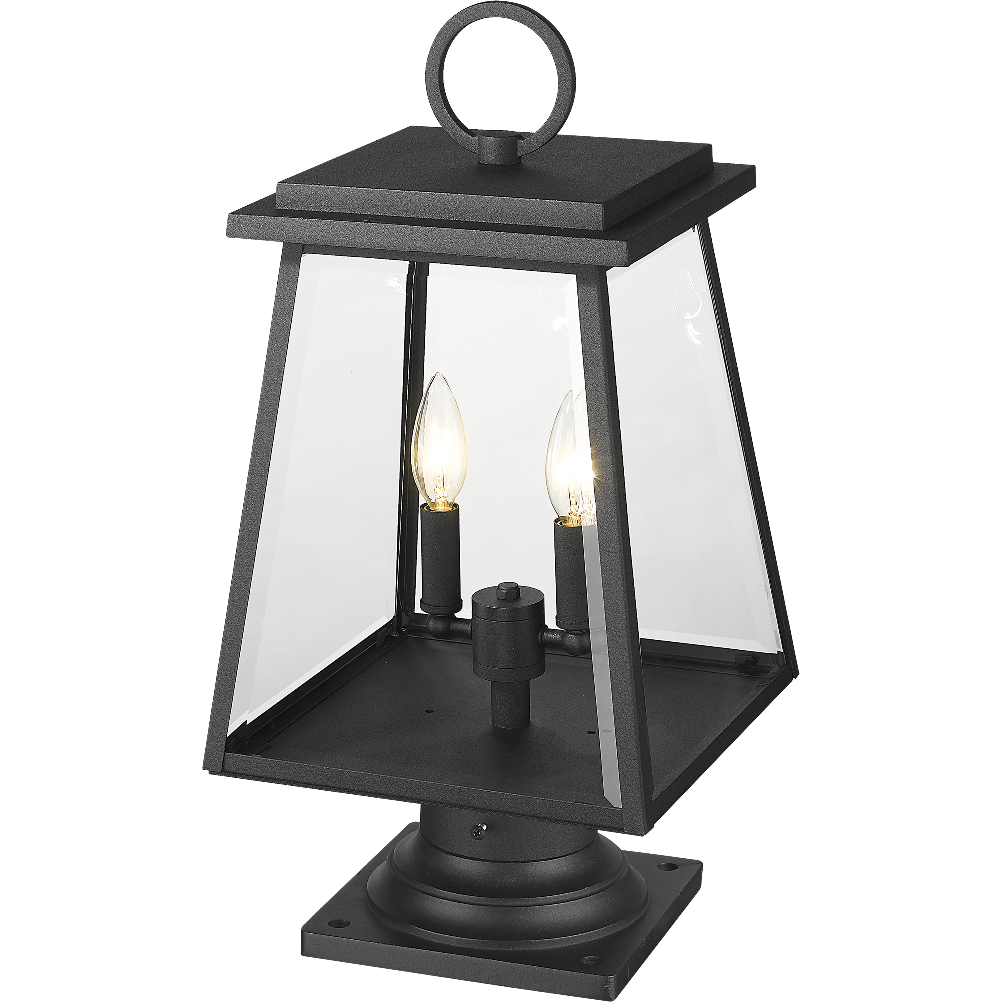 Broughton 2 Light 21.25 inch Black Outdoor Pier Mounted Fixture