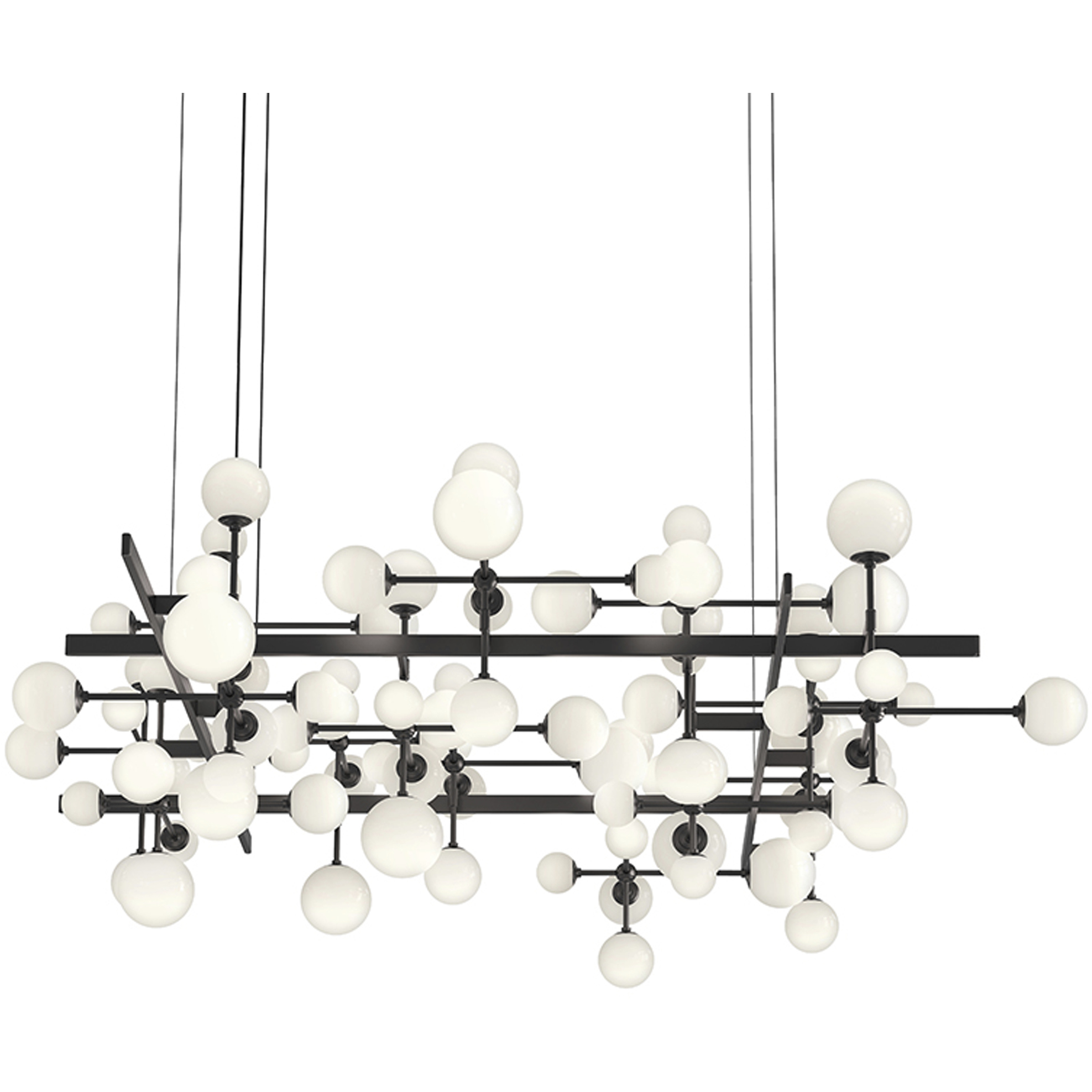 Nebula LED 79.75 inch Satin Black Chandelier Ceiling Light in Standard Suspension