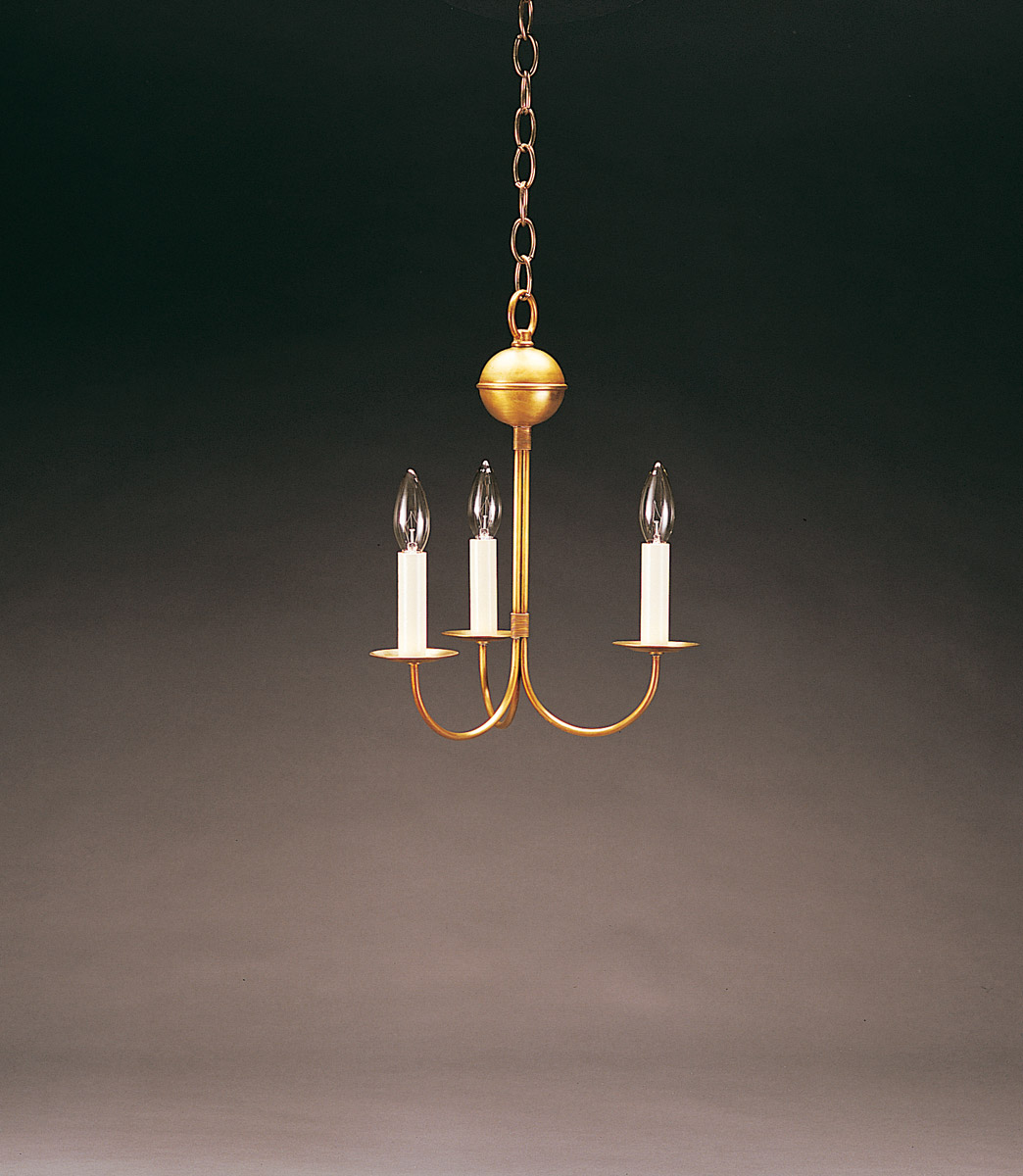Hunter 3 Light 10 inch Antique Brass Chandelier Ceiling Light