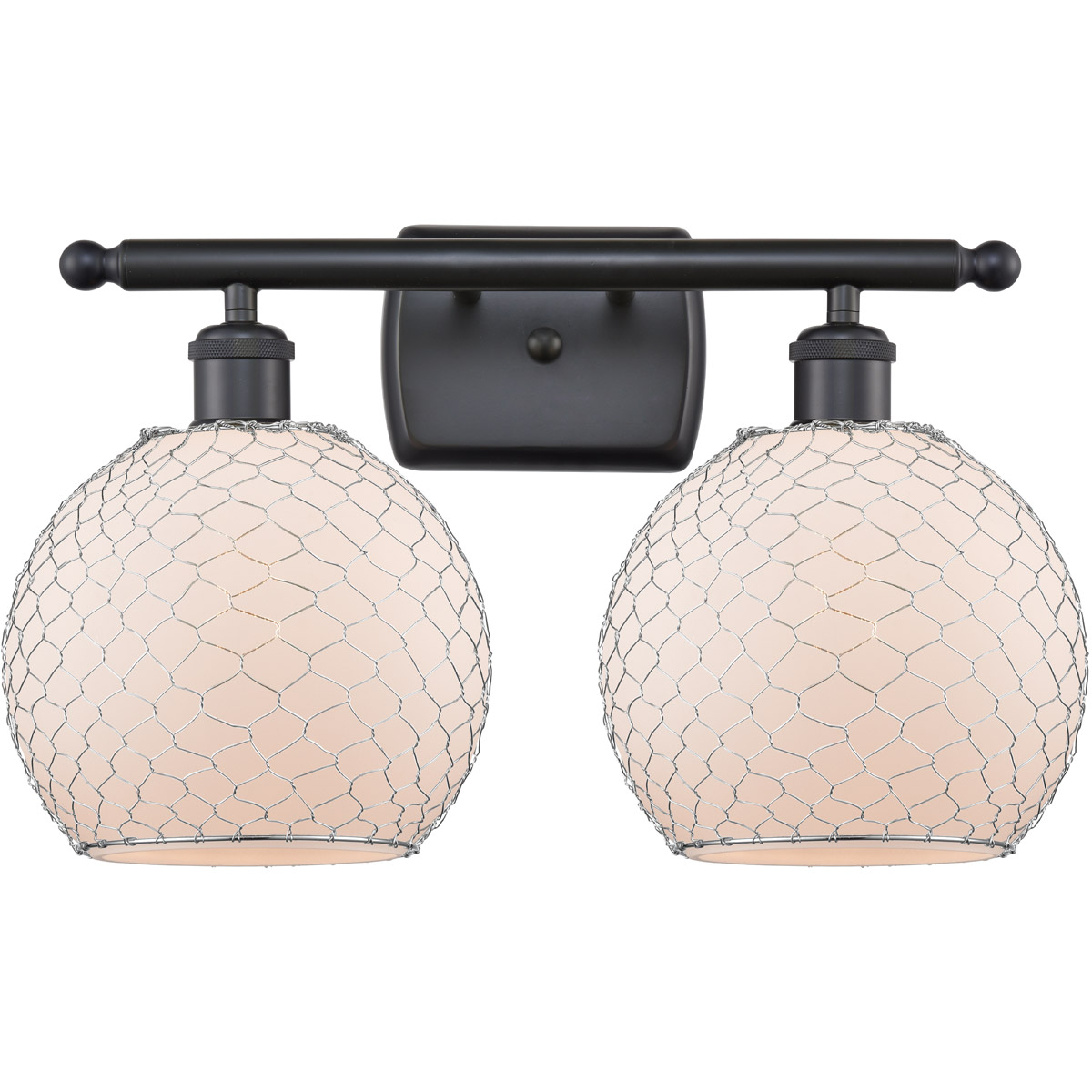 Ballston Farmhouse Chicken Wire LED 16 inch Matte Black Bath Vanity Light Wall Light, Ballston