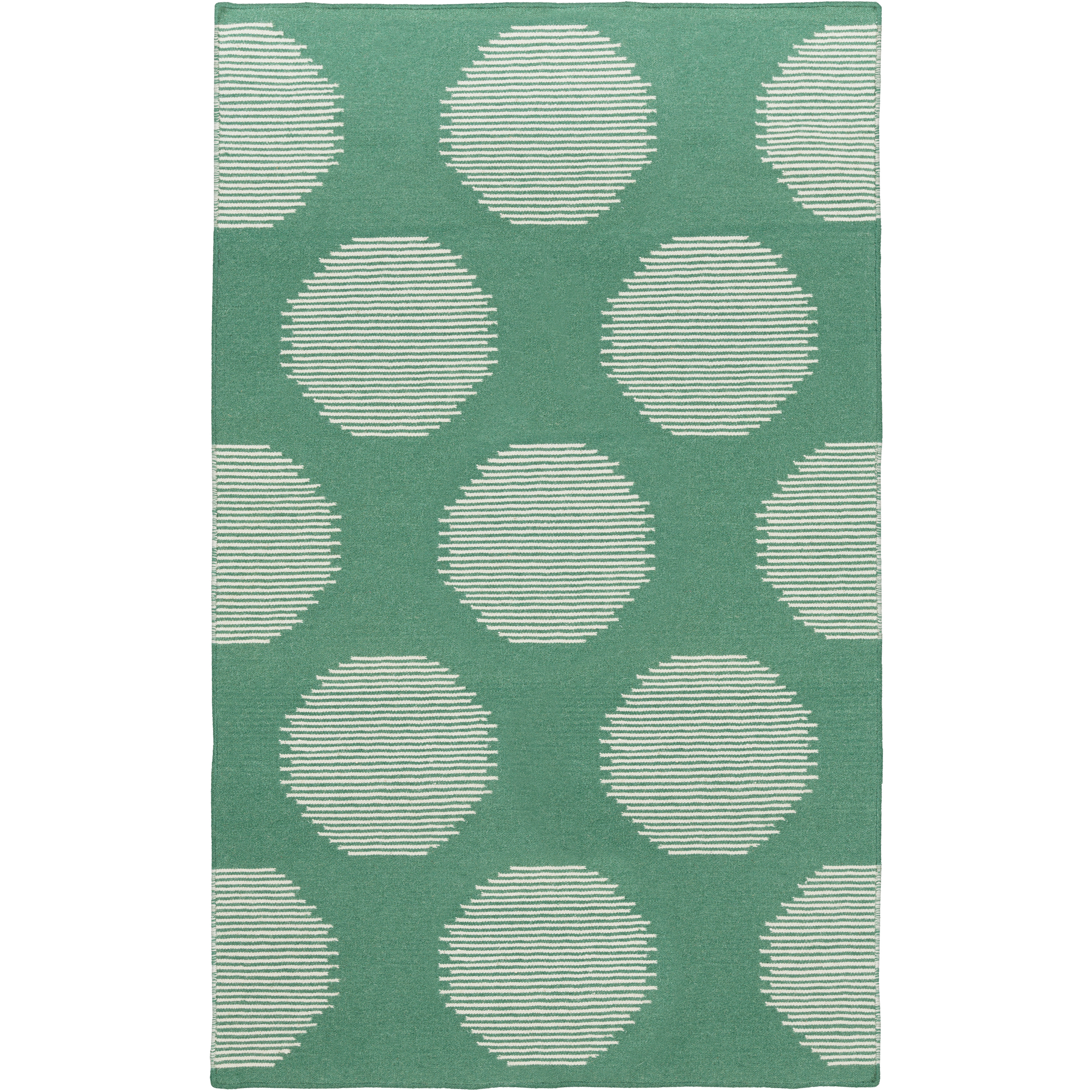 Frontier Medium Green/Light Beige Handmade Rug