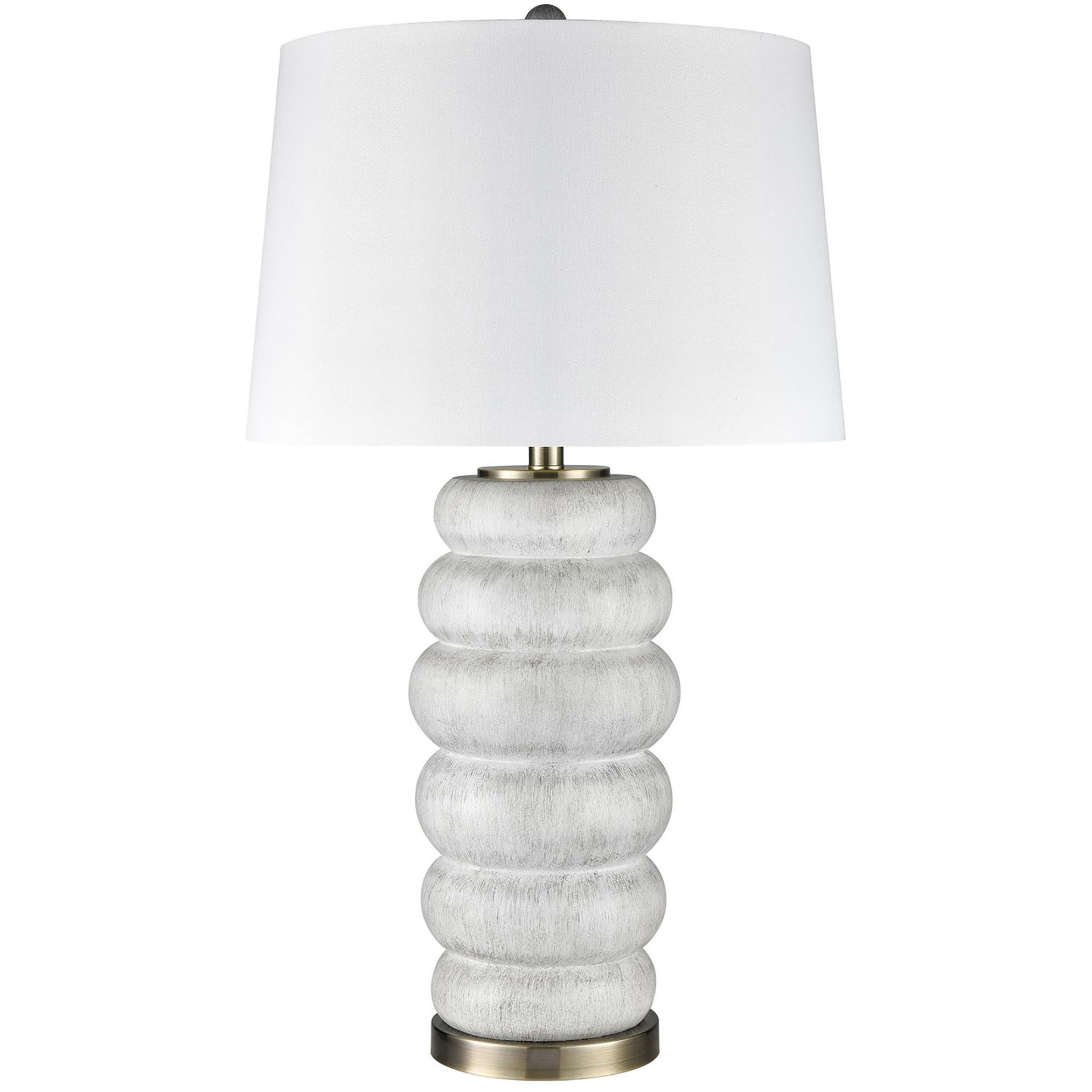 Lizzie 31 inch 150 watt White Washed and Brushed Brass and White Table Lamp Portable Light