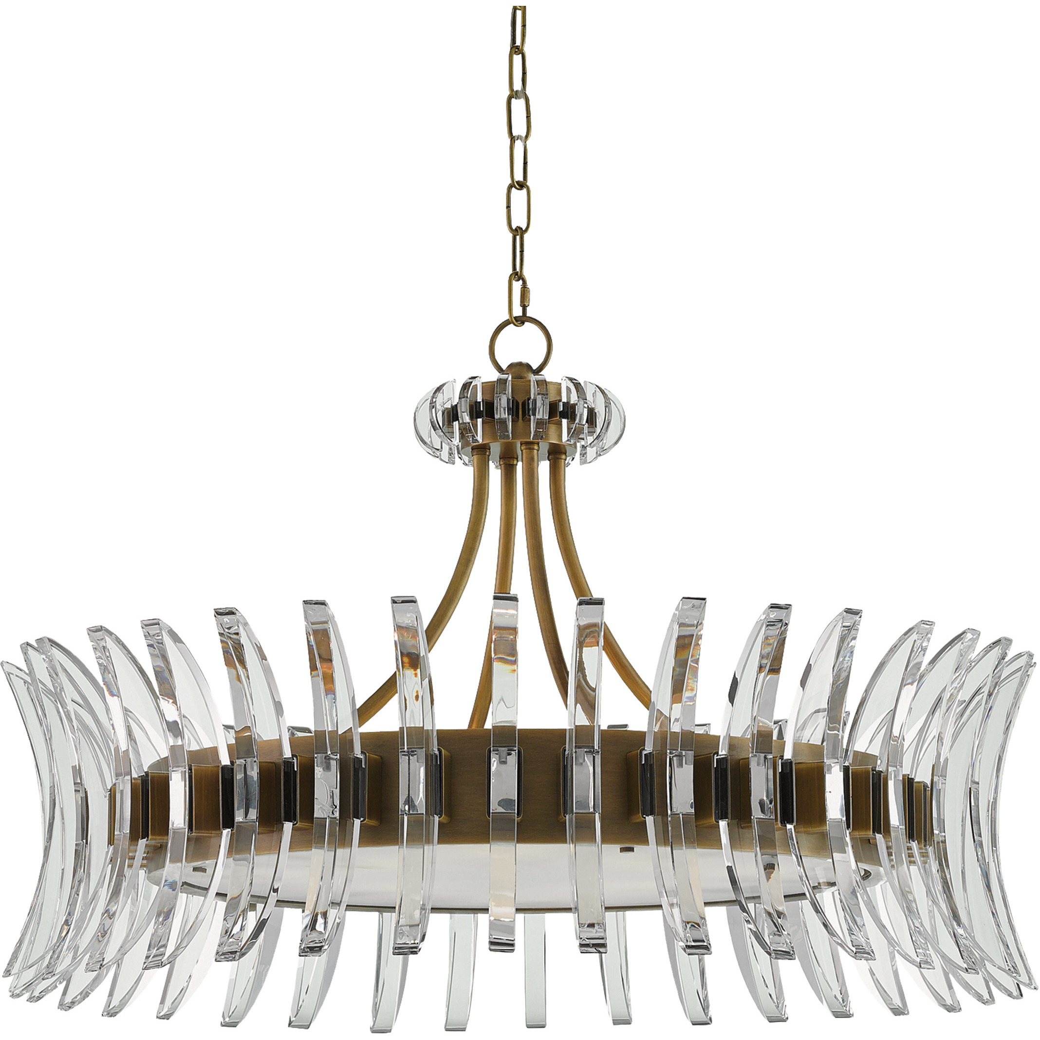Coquette 8 Light 29.75 inch Antique Brass Chandelier Ceiling Light