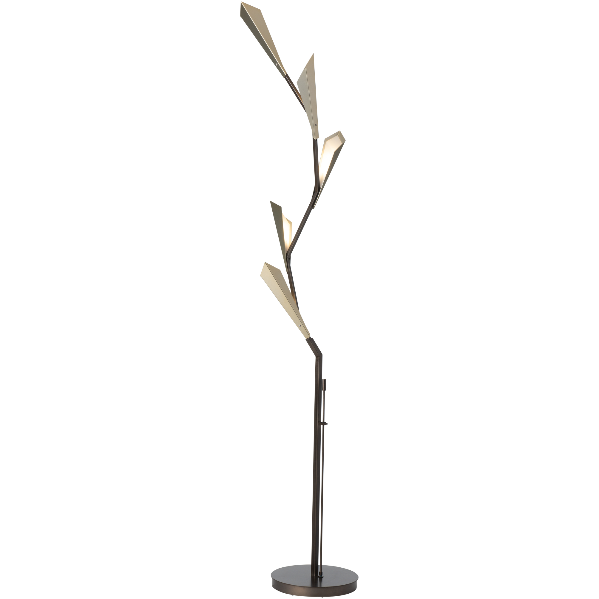 Quill 76.8 inch 25.00 watt Dark Smoke with Modern Brass Torchiere Portable Light in Dark Smoke/Modern Brass