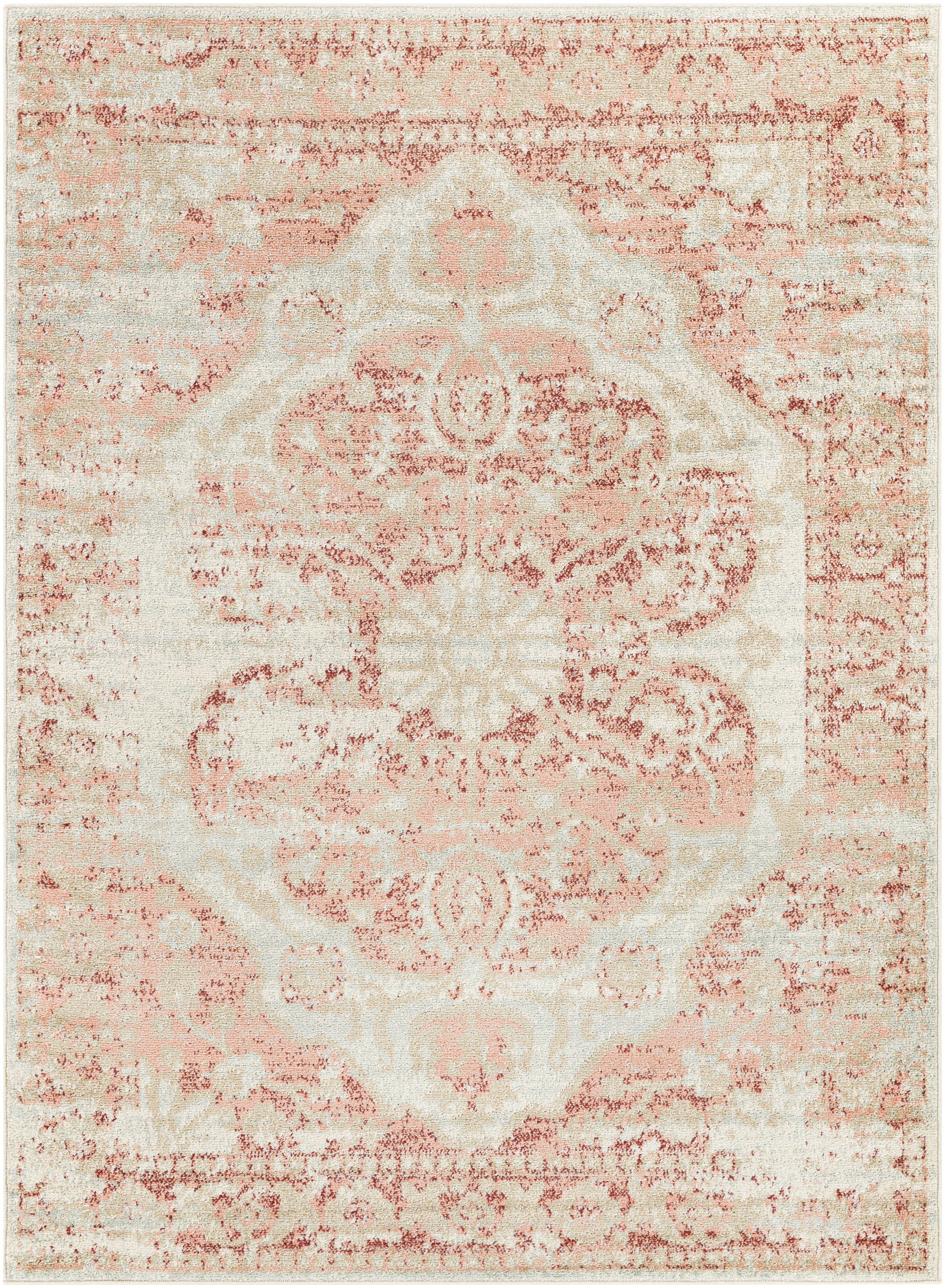 Harput 87 X 63 inch Brick Red Rug in 5 x 8, Rectangle
