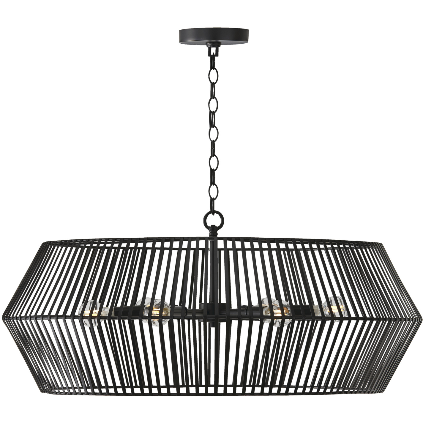 Kaiya 6 Light 31 inch Matte Black Chandelier Ceiling Light