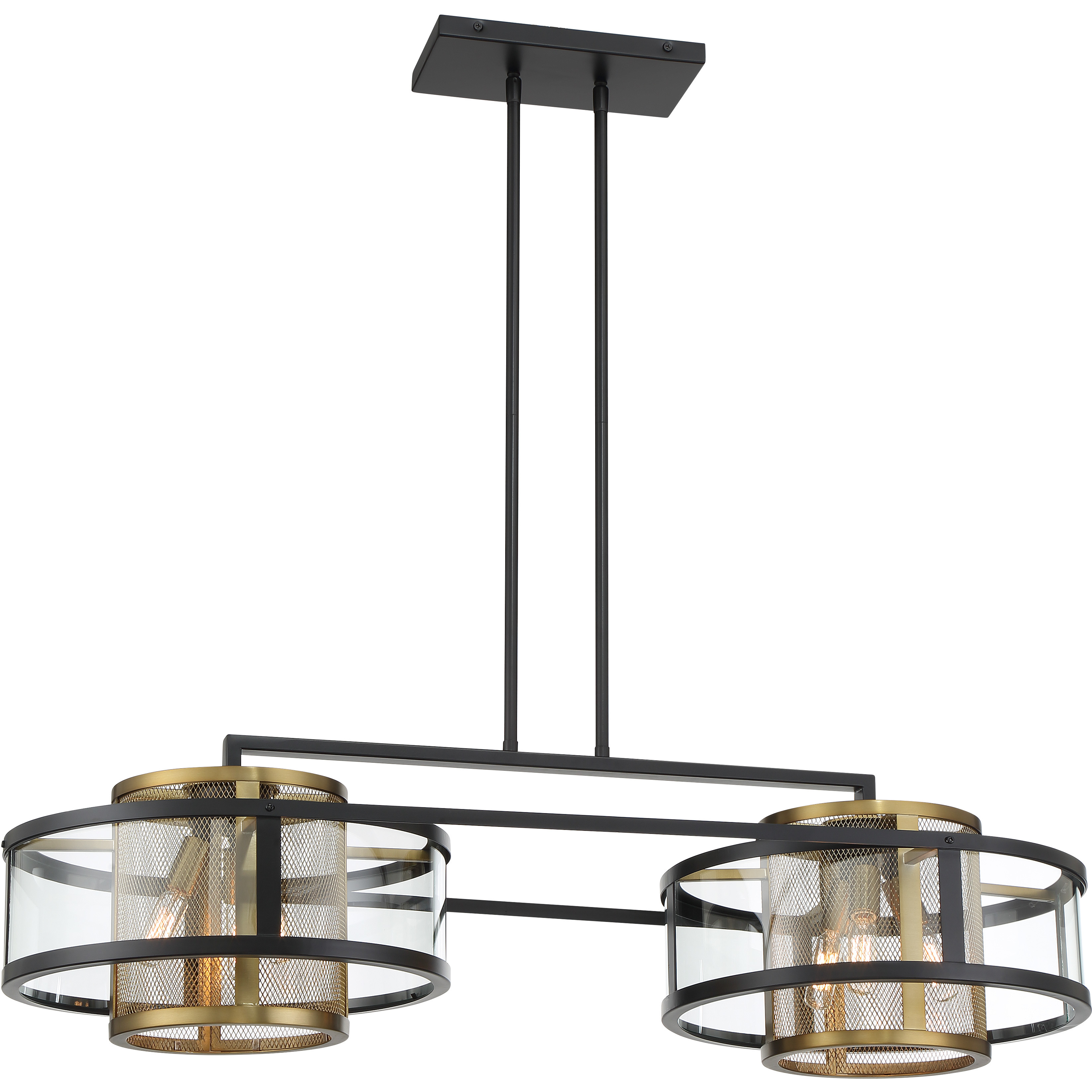 Soho LED 60.5 inch Coal And Soft Brass Island Light Ceiling Light