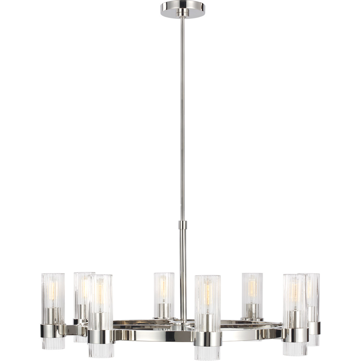 C&M by Chapman & Myers Geneva 8 Light 33 inch Polished Nickel Chandelier Ceiling Light