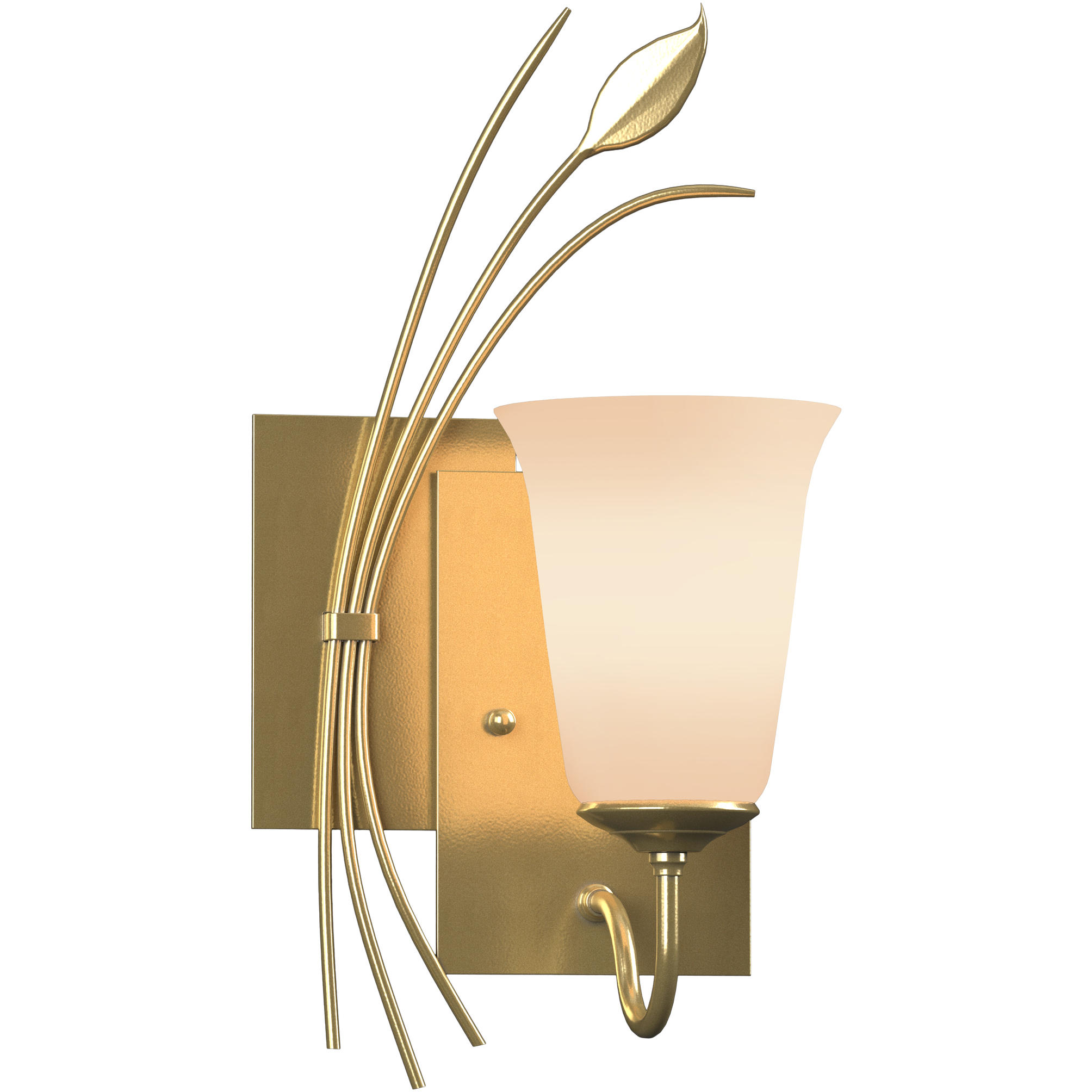 Forged Leaf 1 Light 7.1 inch Modern Brass Sconce Wall Light, Left