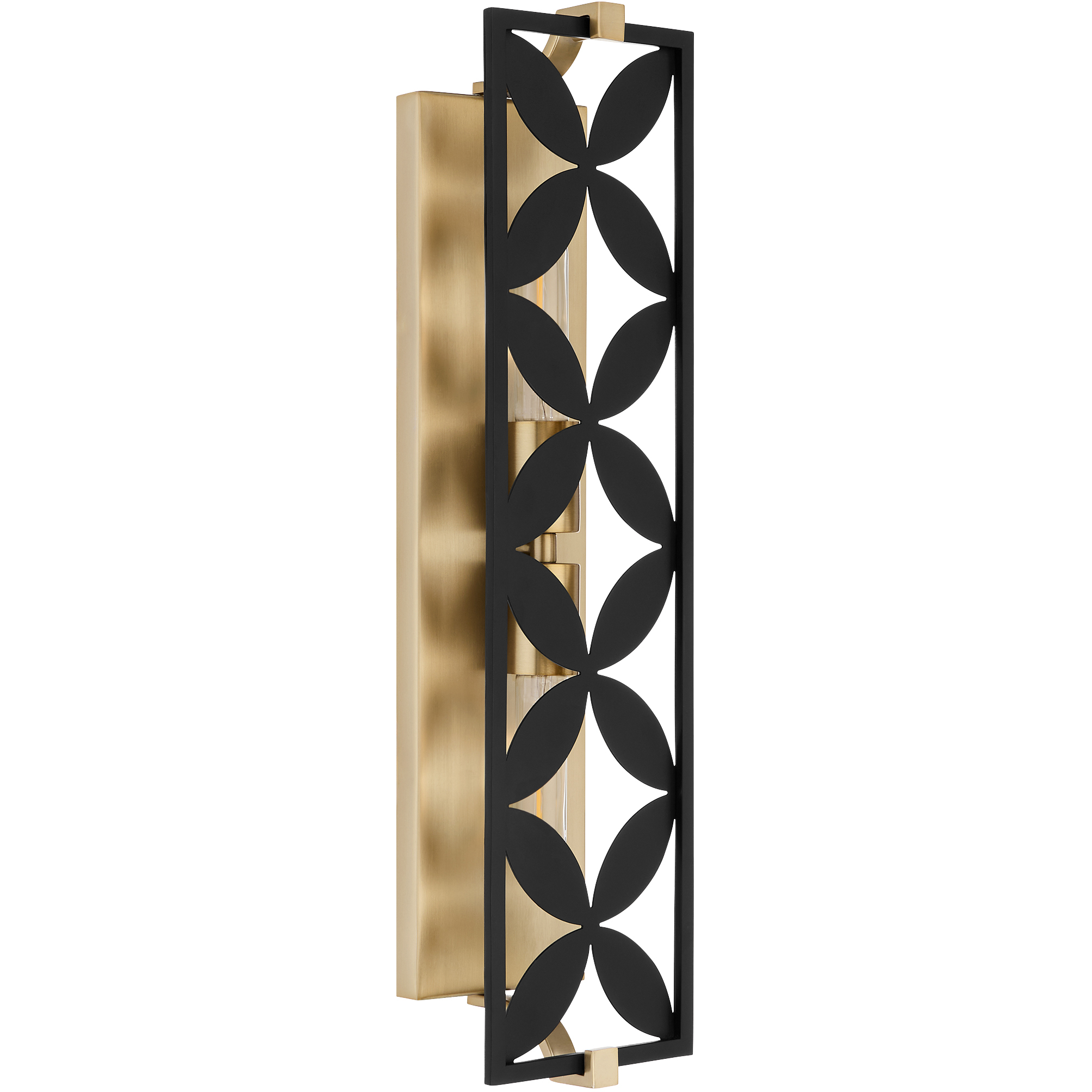 Mariposa 2 Light 5.5 inch Matte Black with Aged Brass Vanity Light Wall Light