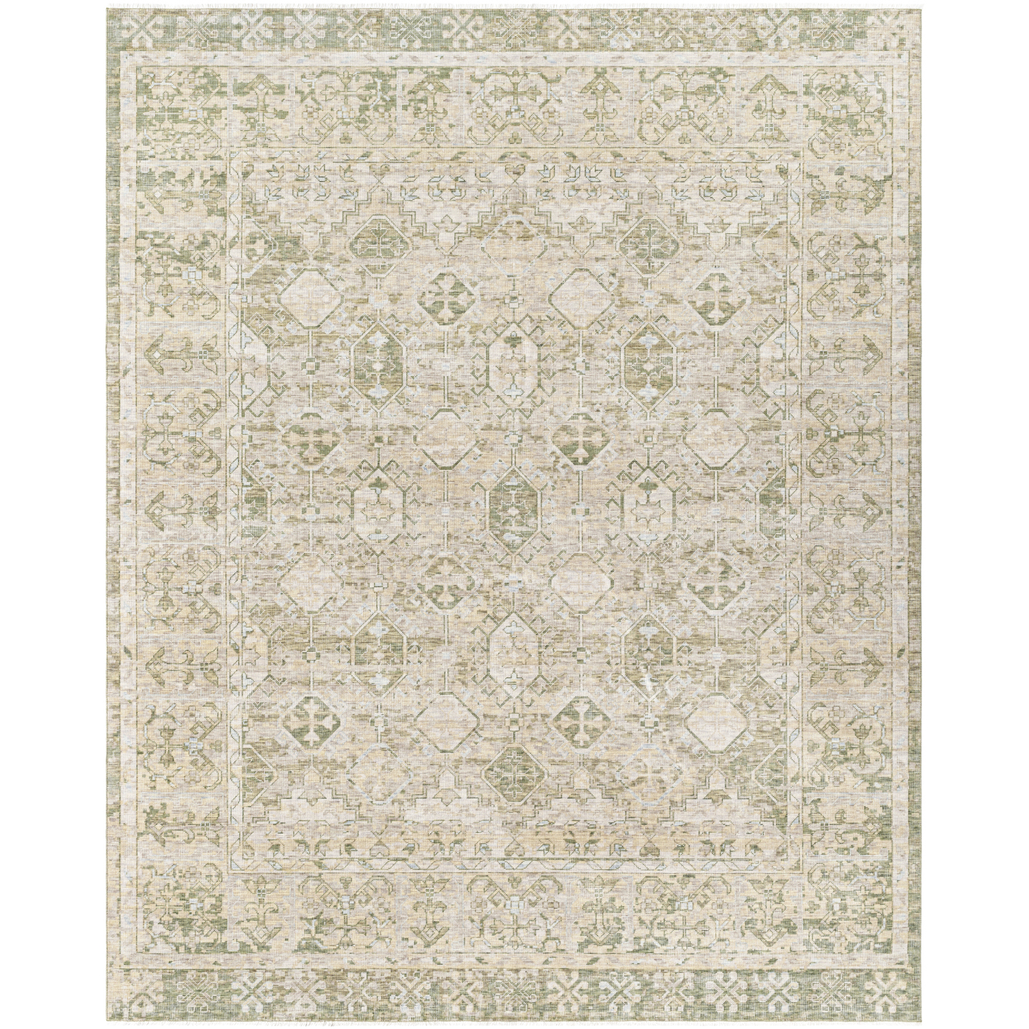 Once Upon a Time 118.11 X 94.49 inch Olive / Tan / Light Olive / Light Gray / Pale Blue Machine Woven Rug in 8 x 10