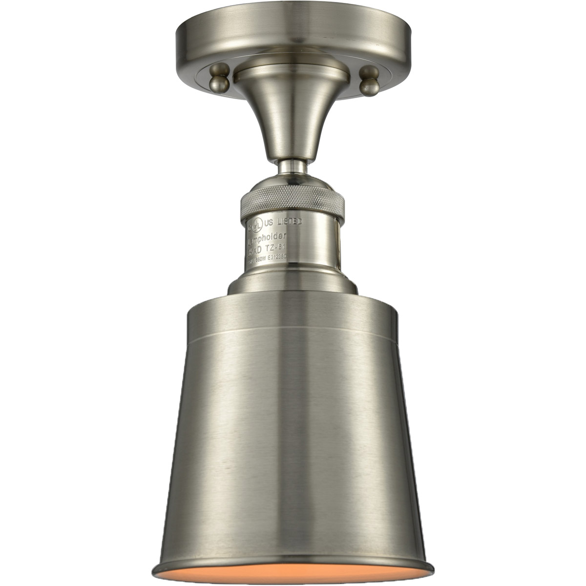 Franklin Restoration Addison LED 5 inch Brushed Satin Nickel Semi-Flush Mount Ceiling Light, Franklin Restoration