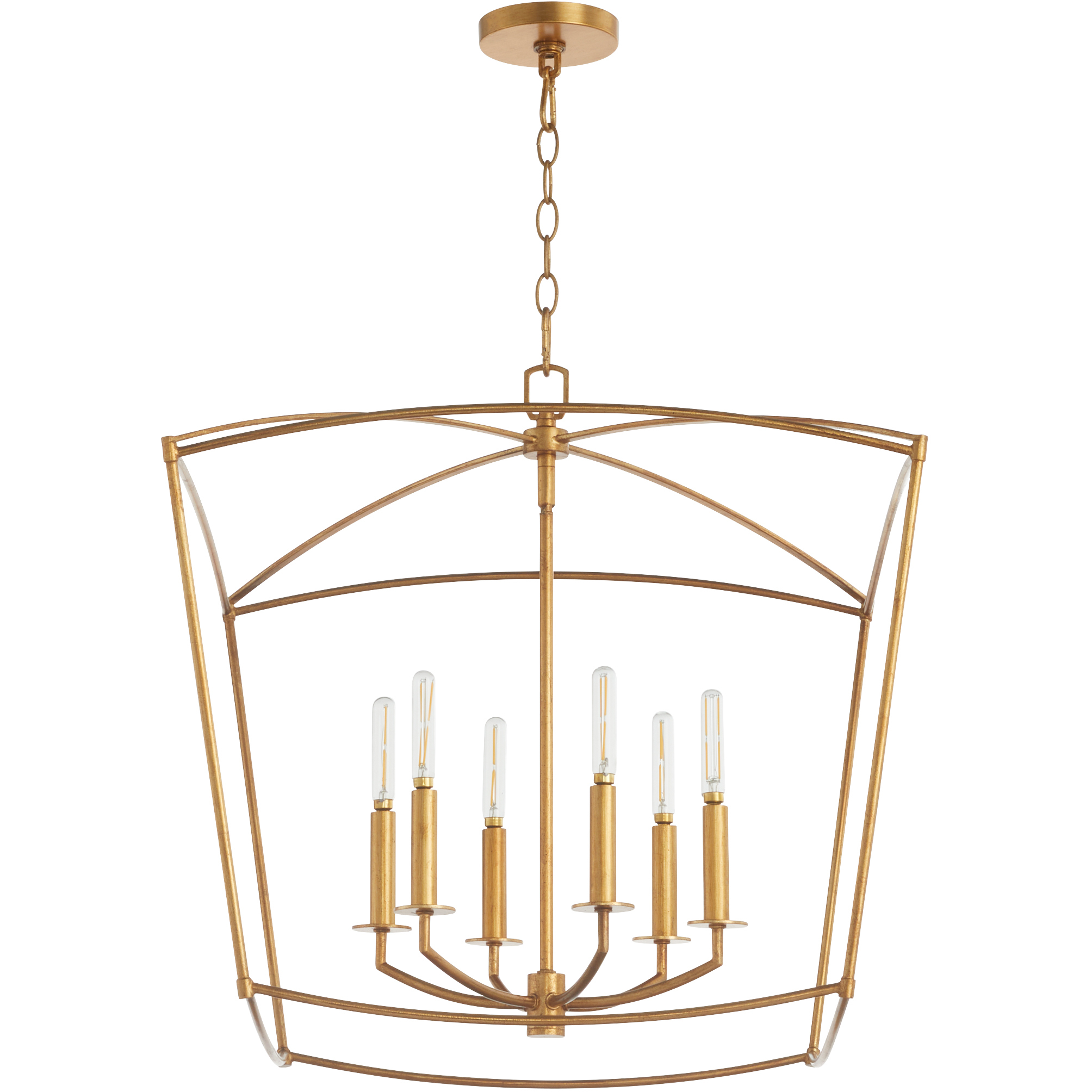 Mantle 6 Light 23.25 inch Gold Leaf Pendant Ceiling Light