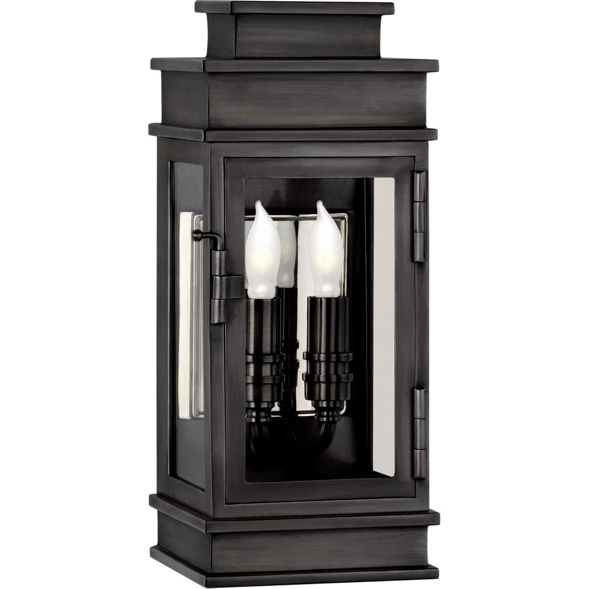 Chapman & Myers Linear Lantern 2 Light 12 inch Bronze Outdoor Wall Lantern