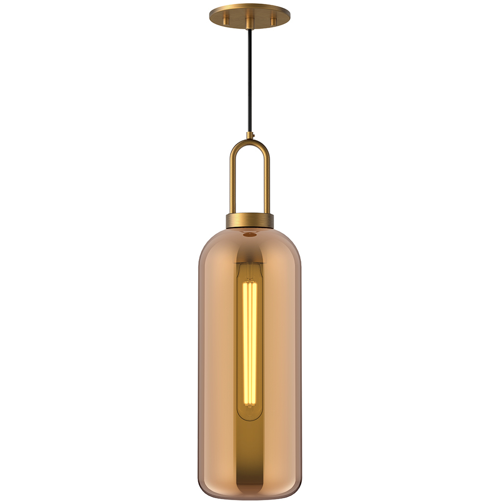 Alora Mood Soji 1 Light 6 inch Aged Gold Pendant Ceiling Light in Copper Glass