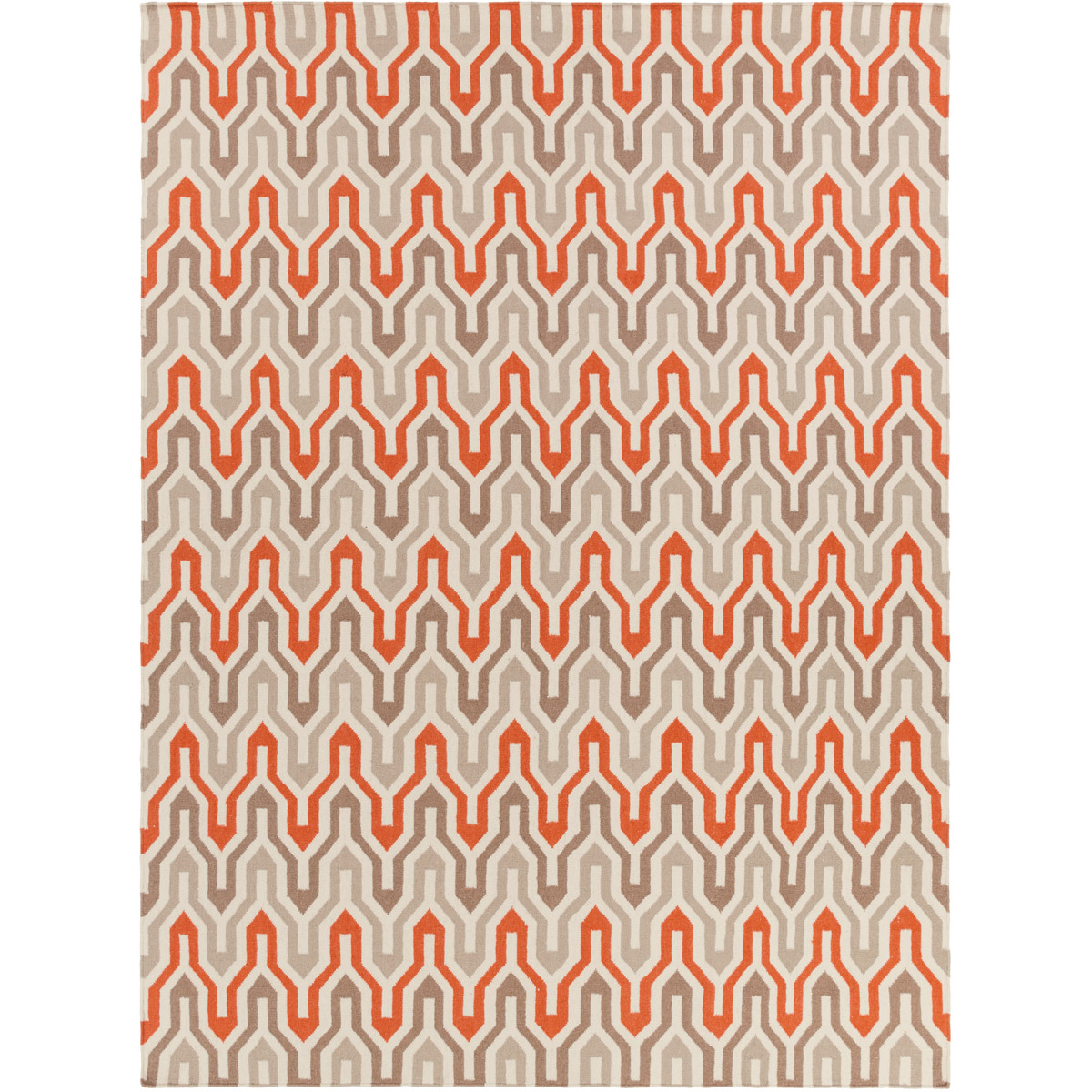 Fallon 132 X 96 inch Bright Orange, Taupe, Cream, Camel Rug