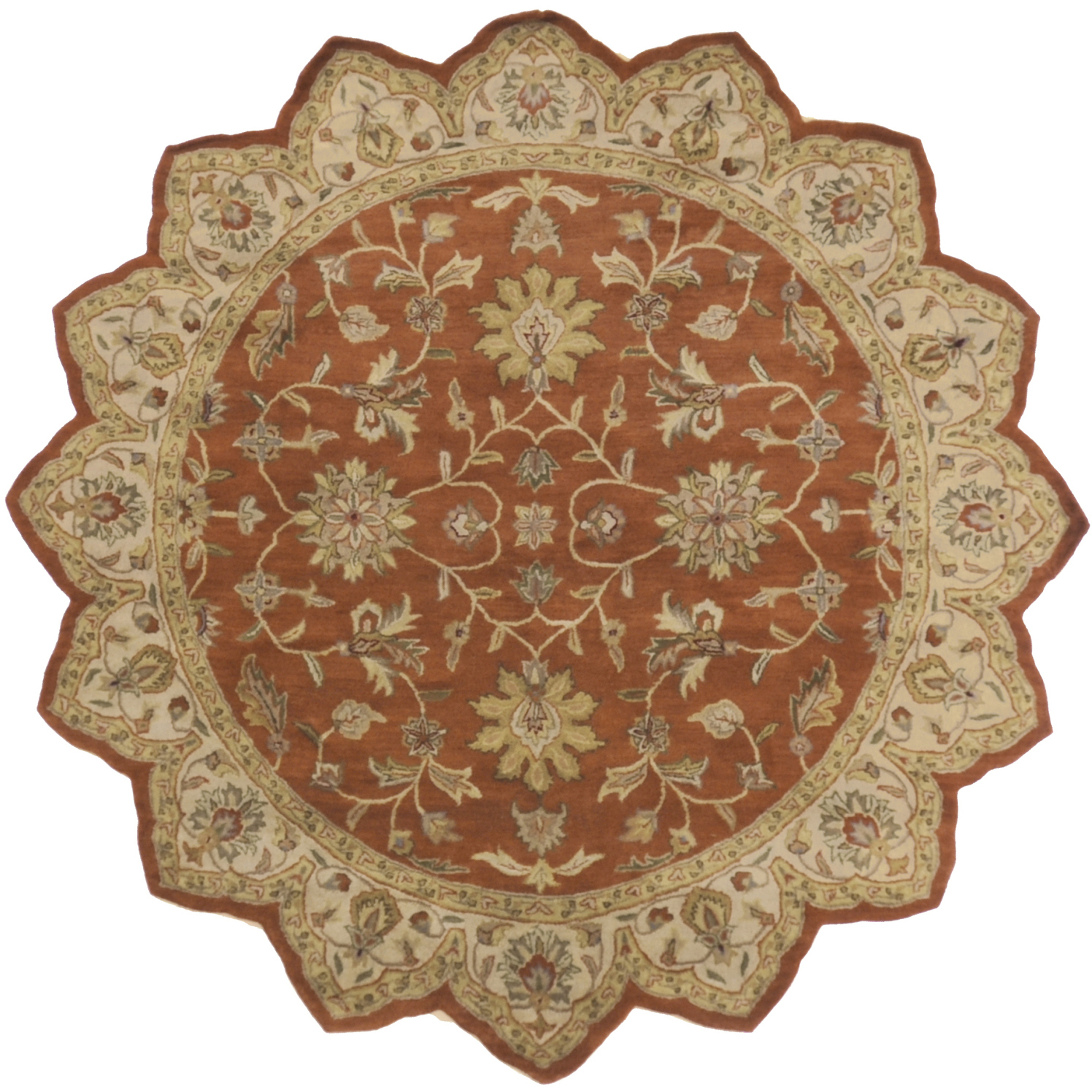 Crowne 96 X 96 inch Burnt Orange Handmade Rug, Wool