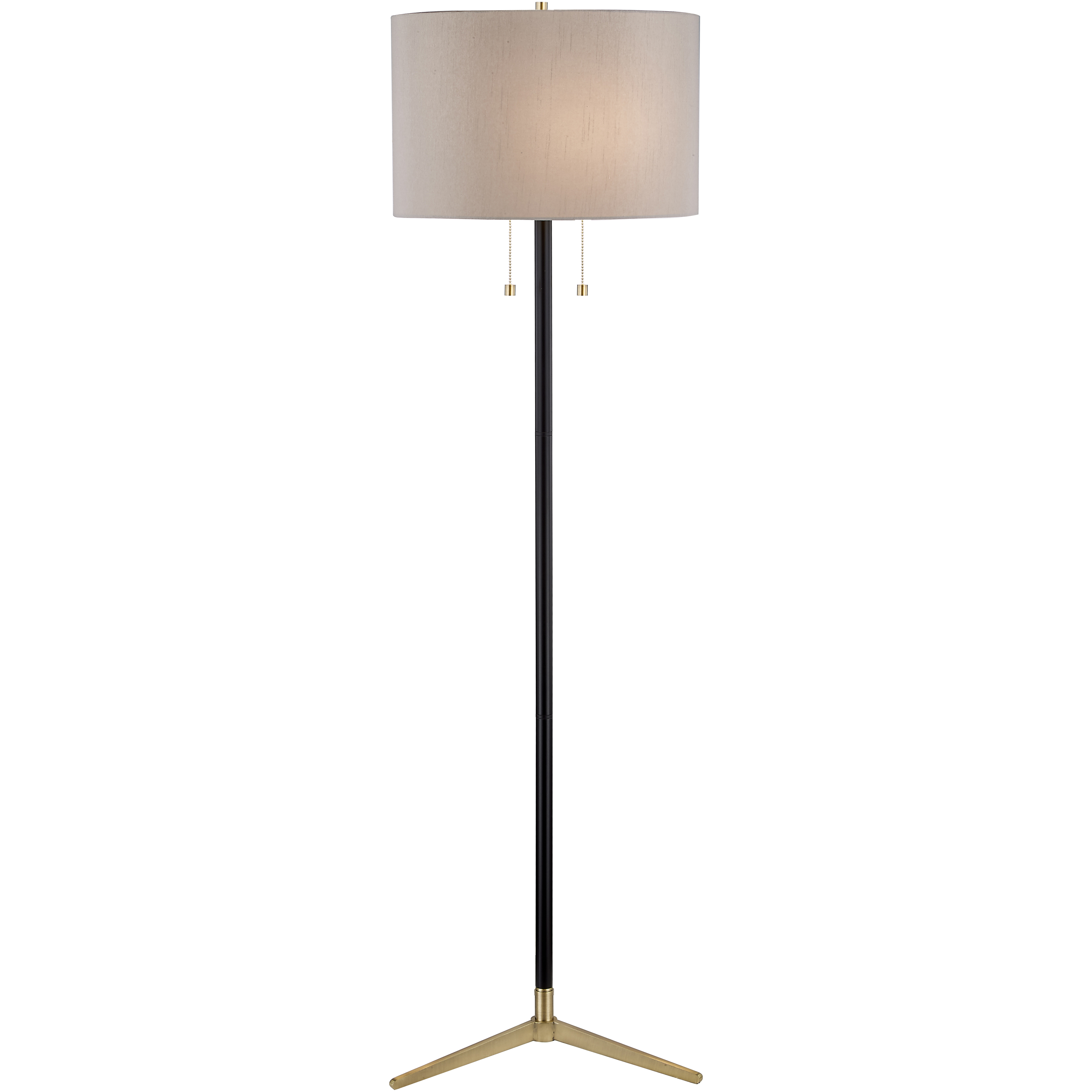 Canada 60.5 inch 100.00 watt Antique Brass and Black Floor Lamp Portable Light
