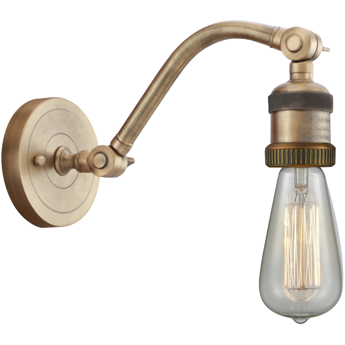 Double Swivel 1 Light 4.5 inch Brushed Brass Sconce Wall Light