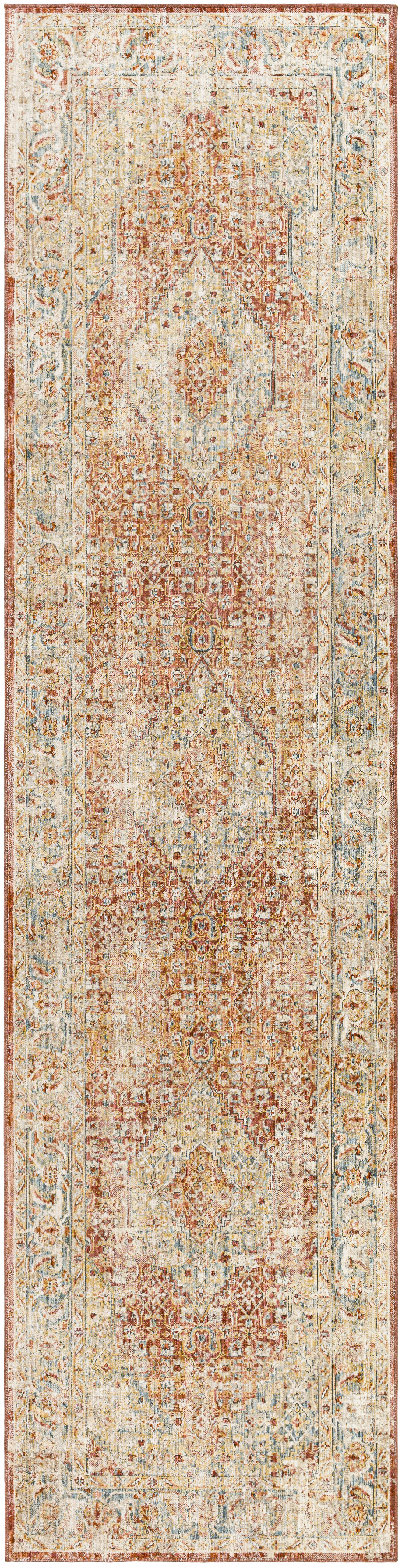 Aspendos 120 X 31 inch Brick Red Rug, Runner