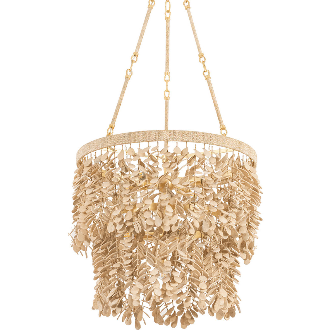 Naxos 8 Light 24 inch Vintage Gold Leaf Chandelier Ceiling Light