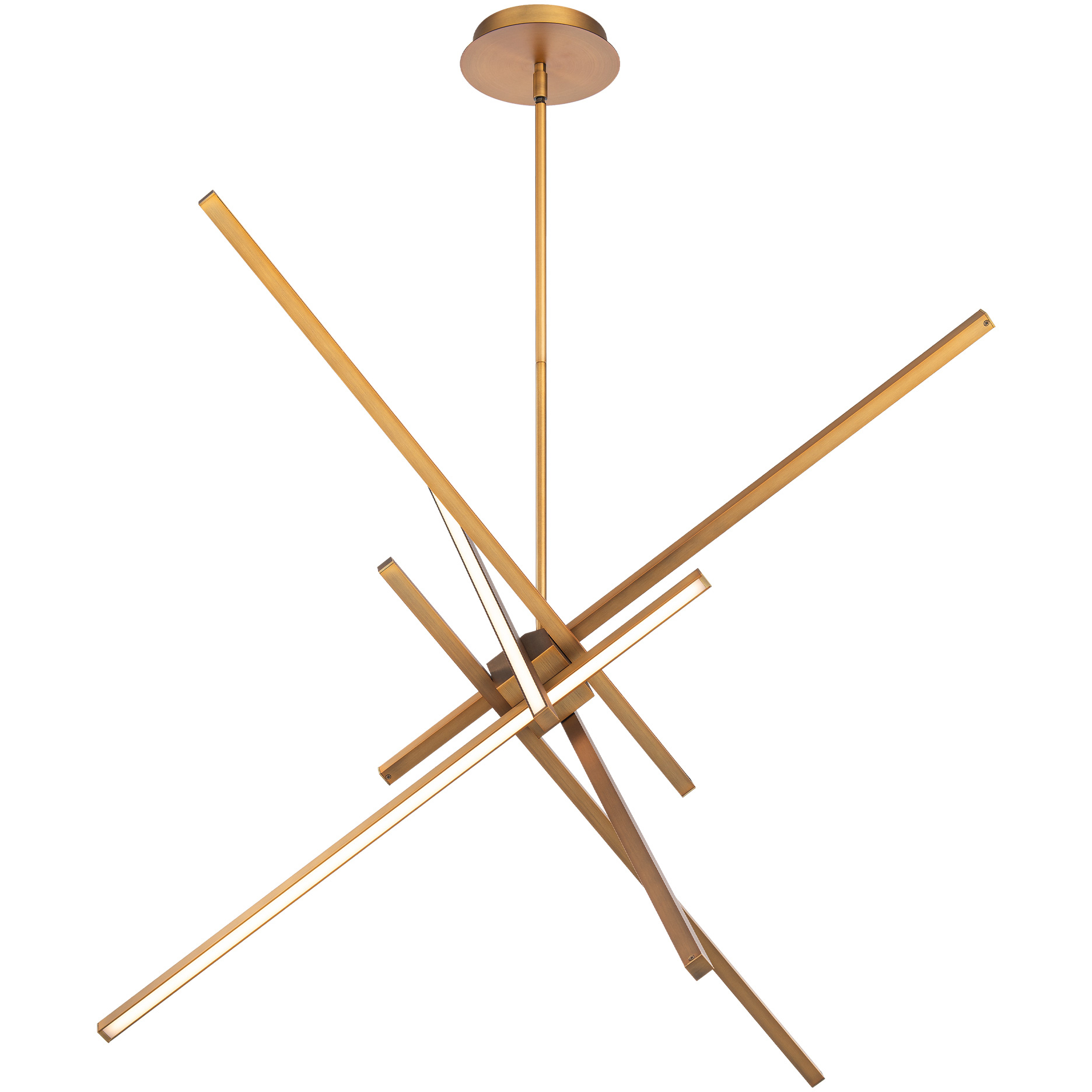 Parallax LED 38.75 inch Aged Brass Pendant Ceiling Light, dweLED