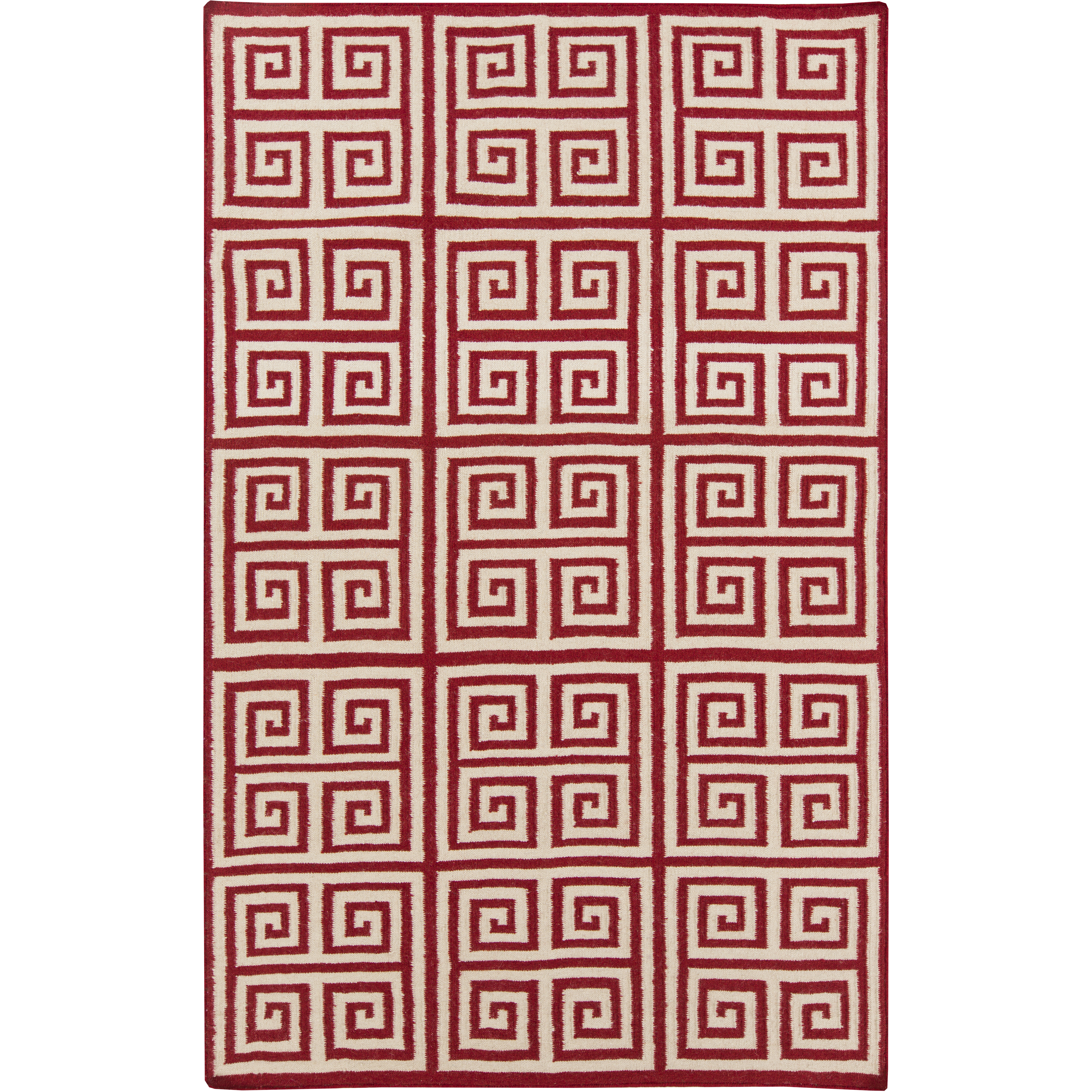 Frontier 66 X 42 inch Bright Red, Cream Rug