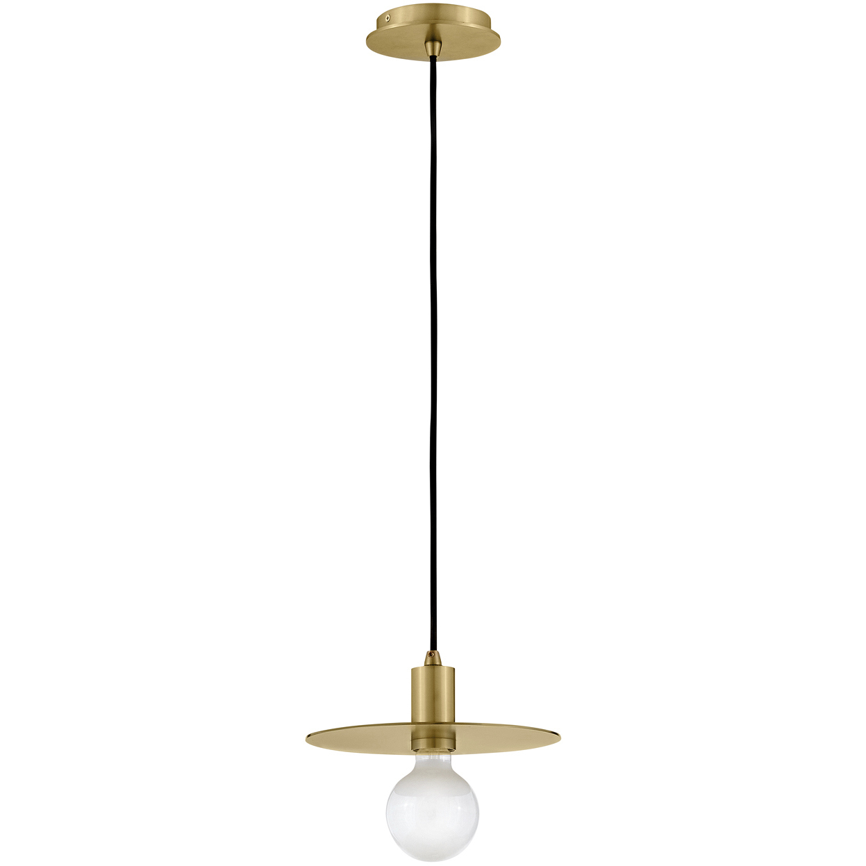 Lulu LED 10 inch Lacquered Brass Pendant Ceiling Light, Semi-Flush Mount