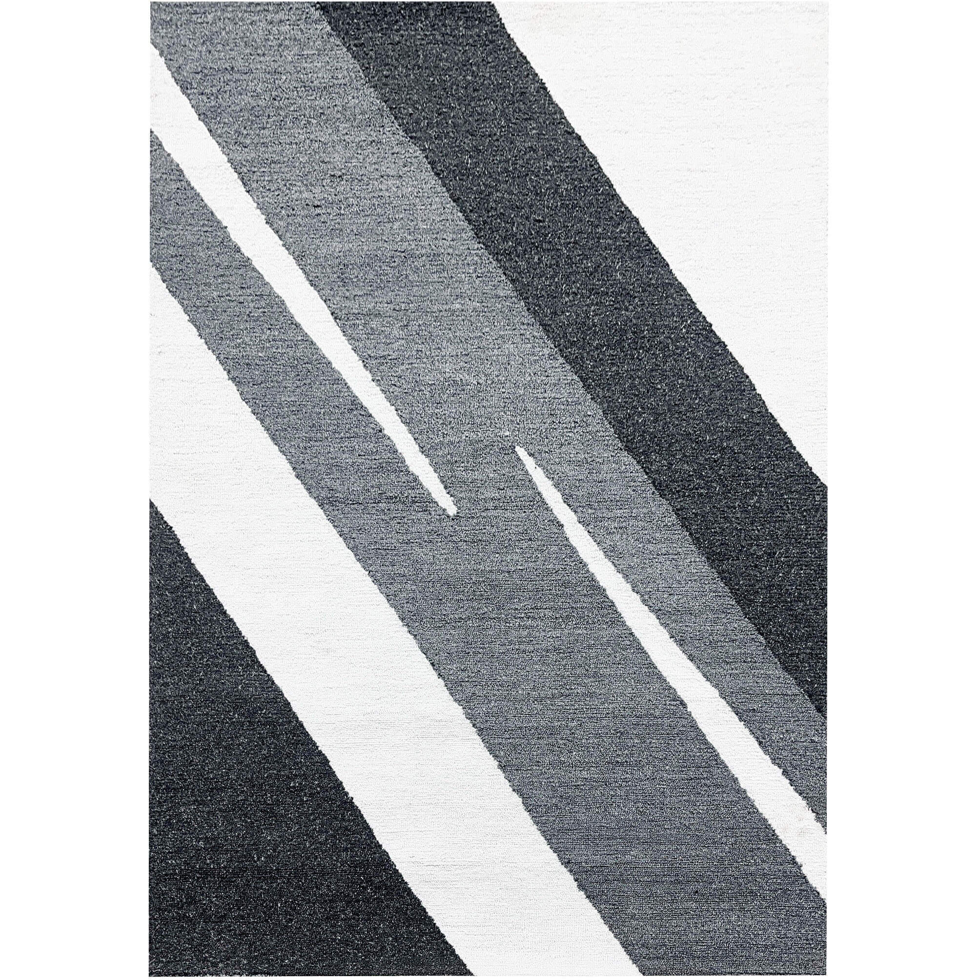 Kali 90 X 63 inch Black/White/Grey Rug in 5 x 7