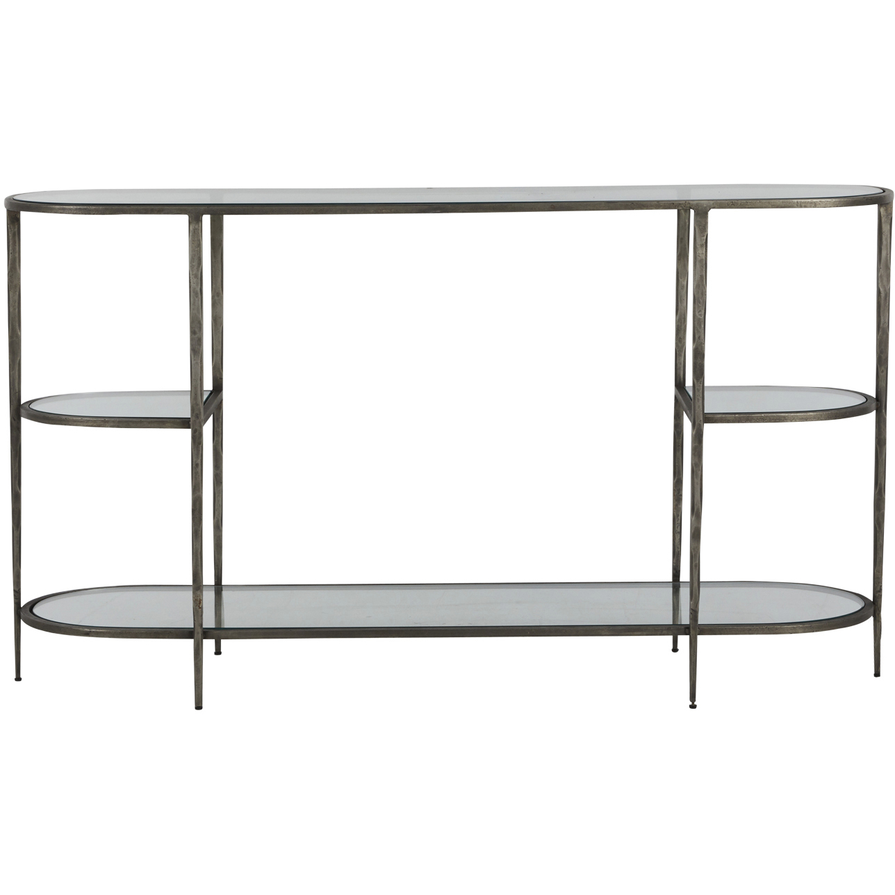 Wyeth 64 X 16 inch Antique Nickel and Tempered Glass Console Table