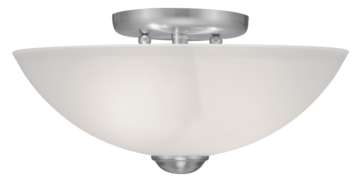 Somerset 2 Light 13 inch Brushed Nickel Semi-Flush Ceiling Light
