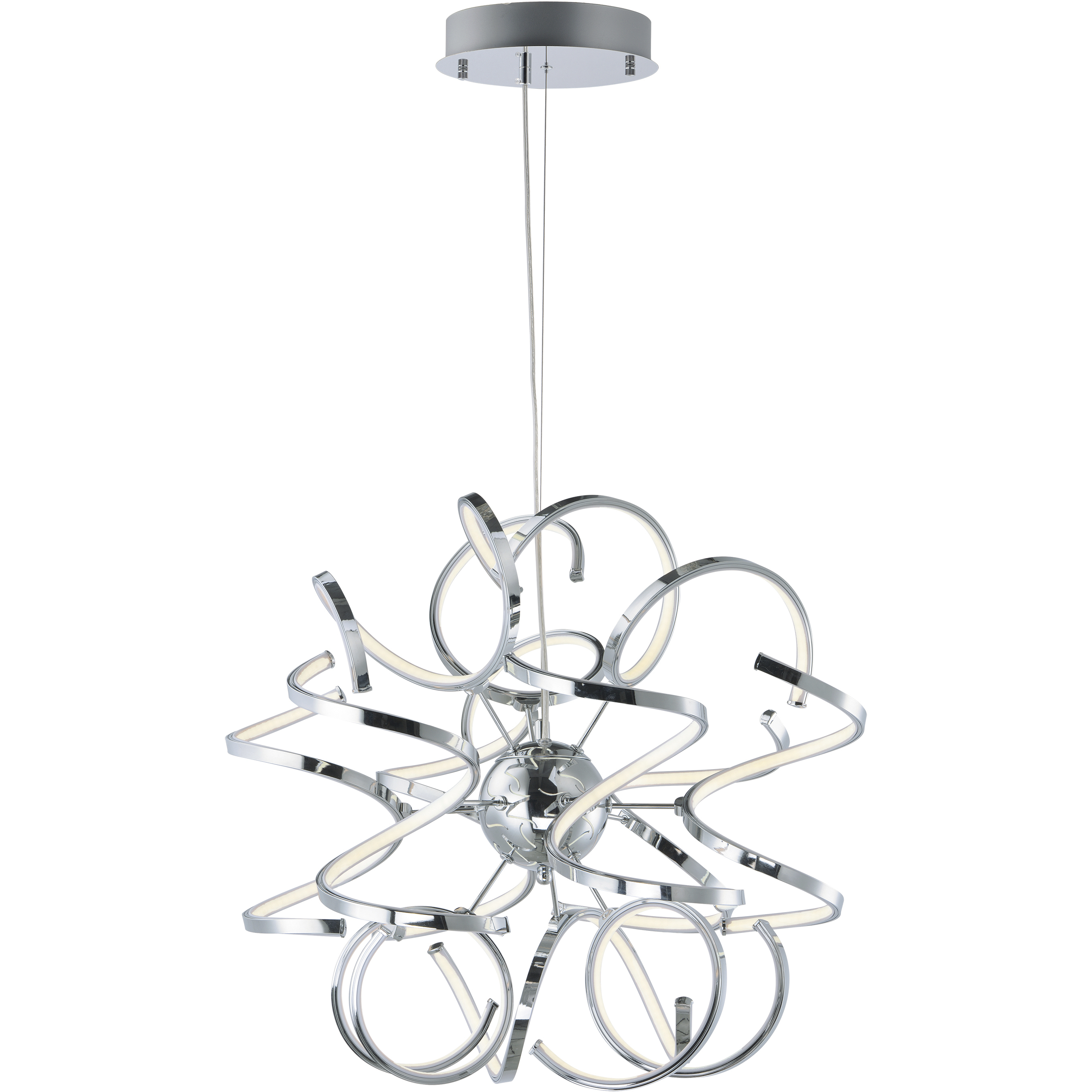 Chaos LED 23.5 inch Polished Chrome Single Pendant Ceiling Light