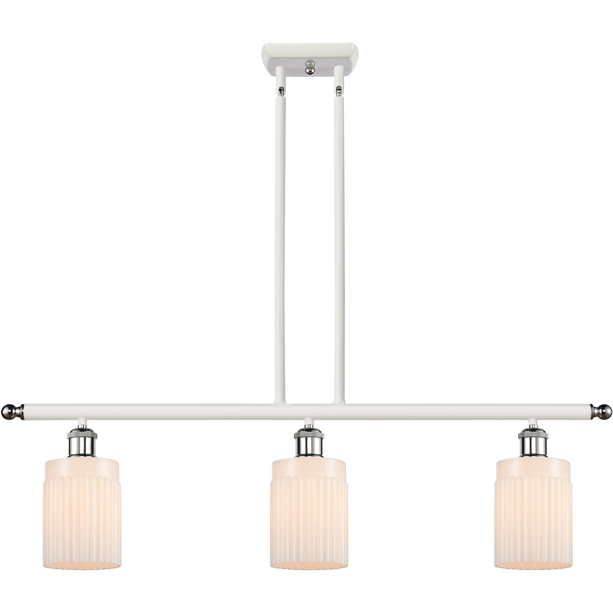 Ballston Hadley LED 36 inch White and Polished Chrome Island Light Ceiling Light in Matte White Glass, Ballston