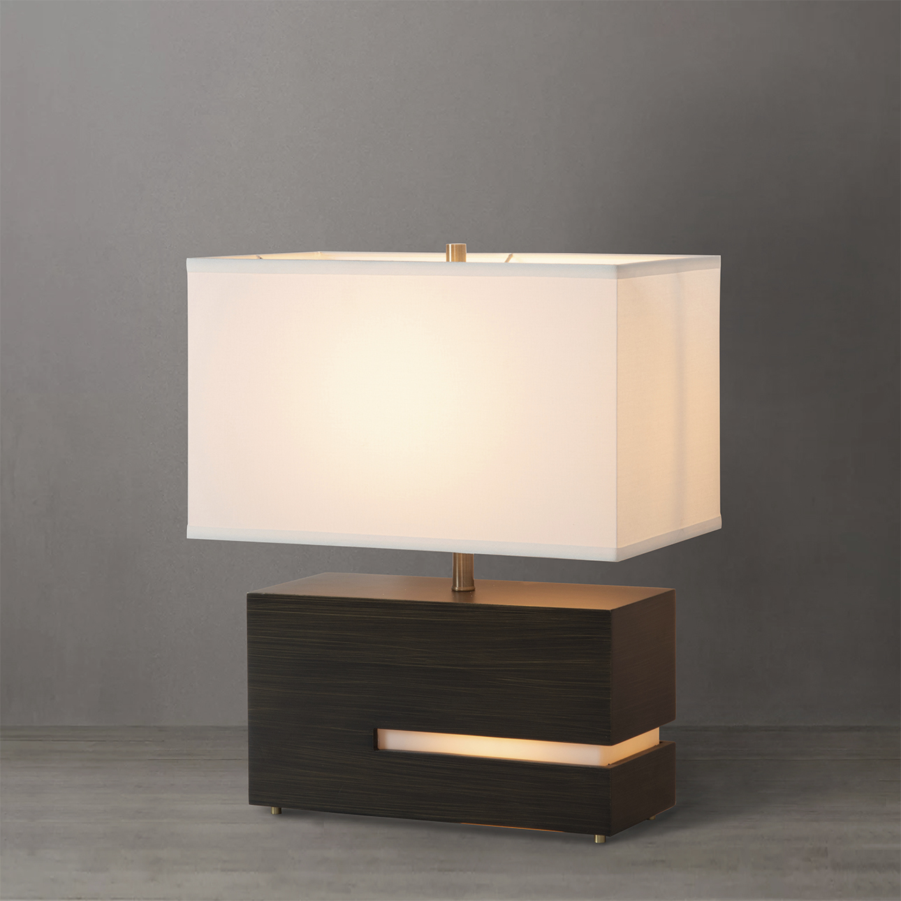 Zen 20 inch 9.00 watt Ebony and Weathered Brass Reclining Table Lamp Portable Light