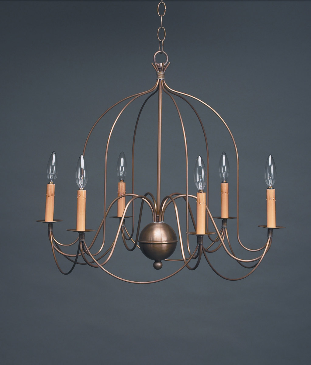 Hunter 6 Light 26 inch Dark Brass Chandelier Ceiling Light
