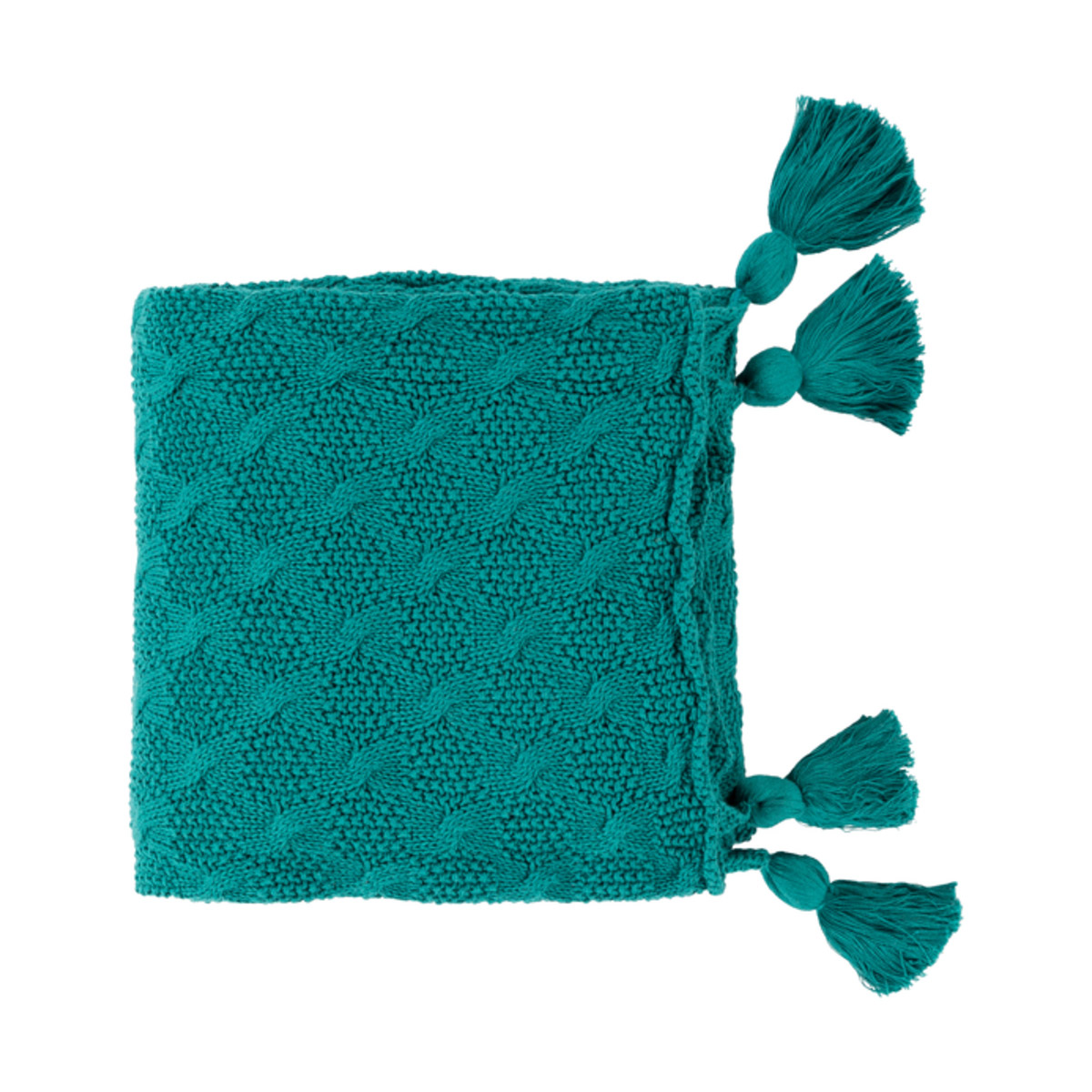 India 60 X 50 inch Teal Throws, Rectangle