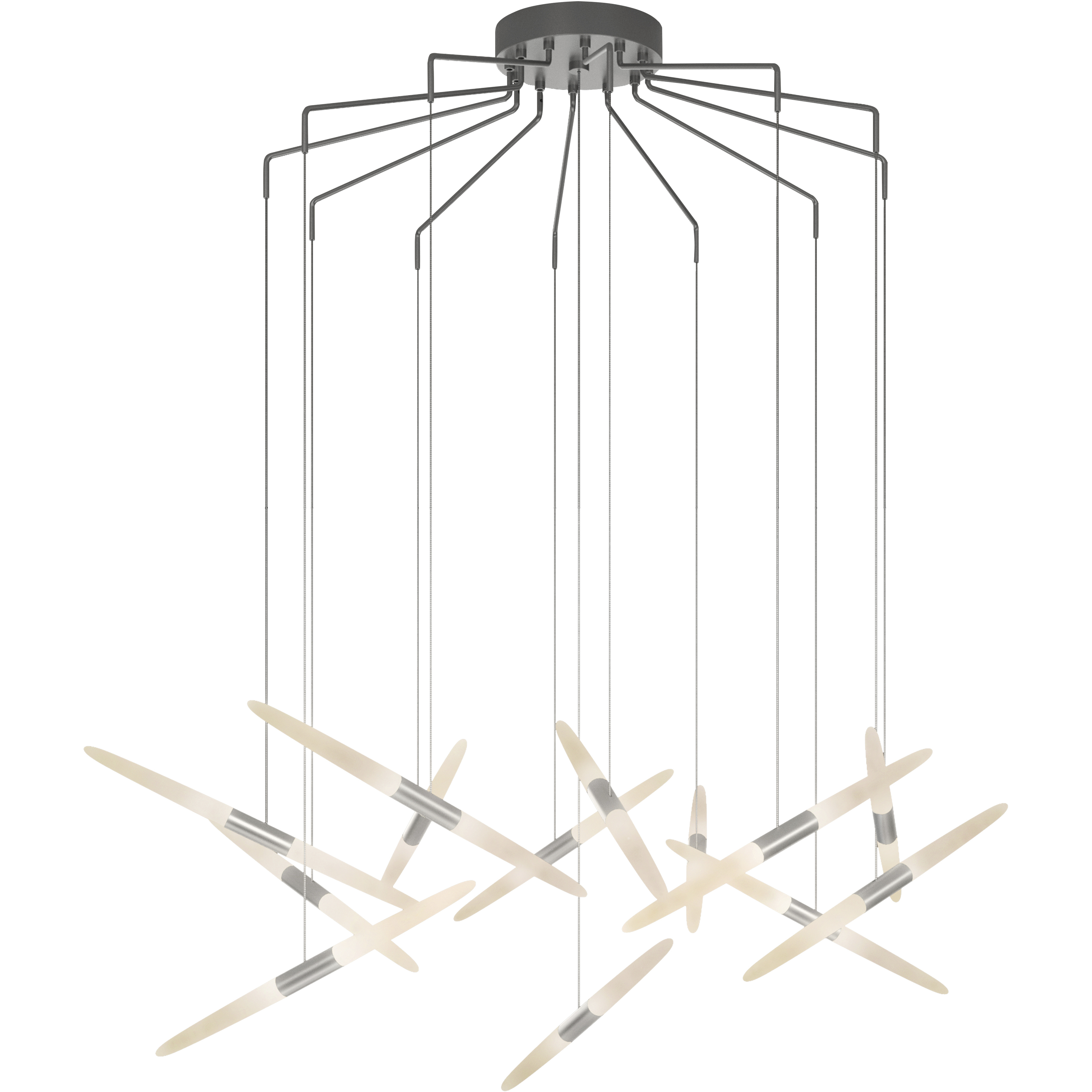 Ballet LED 27.25 inch Bright Satin Aluminum Chandelier Ceiling Light in Standard Suspension
