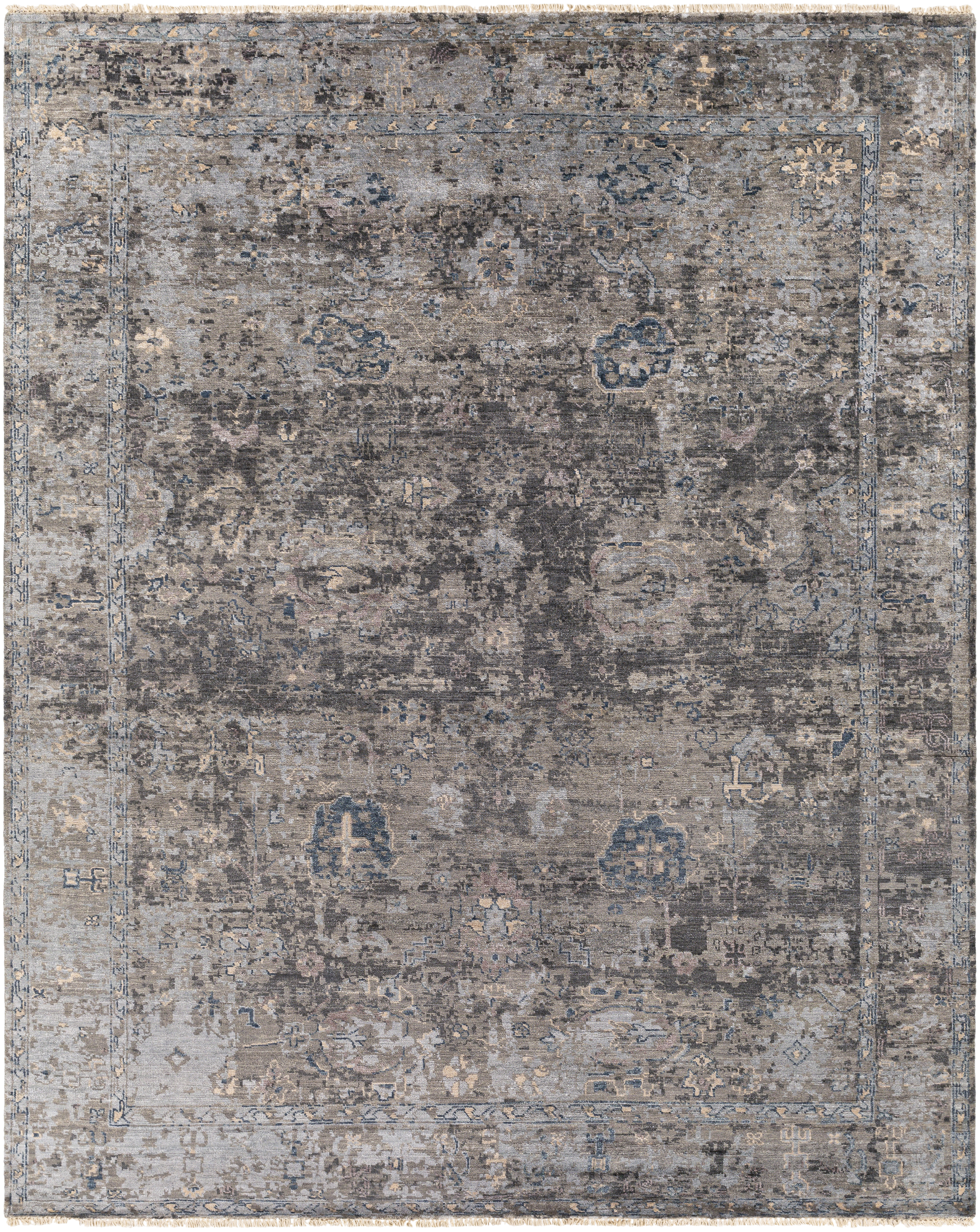 Theodora 120 X 96 inch Medium Gray Rug, Rectangle