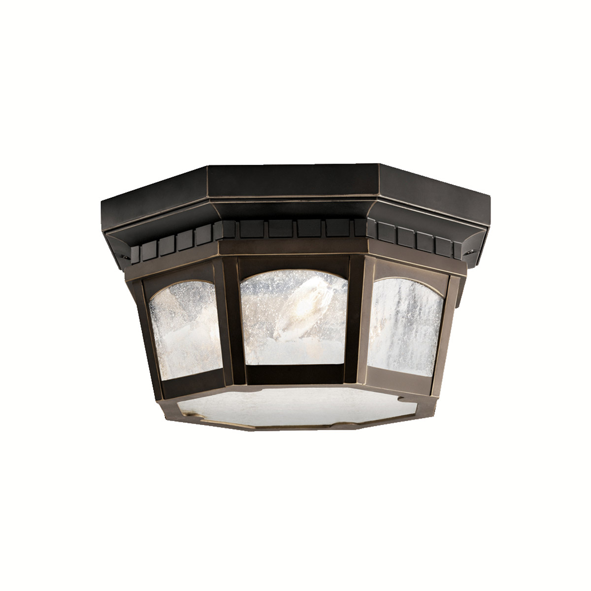 Courtyard 3 Light 12 inch Rubbed Bronze Outdoor Flush & Semi Flush Mt