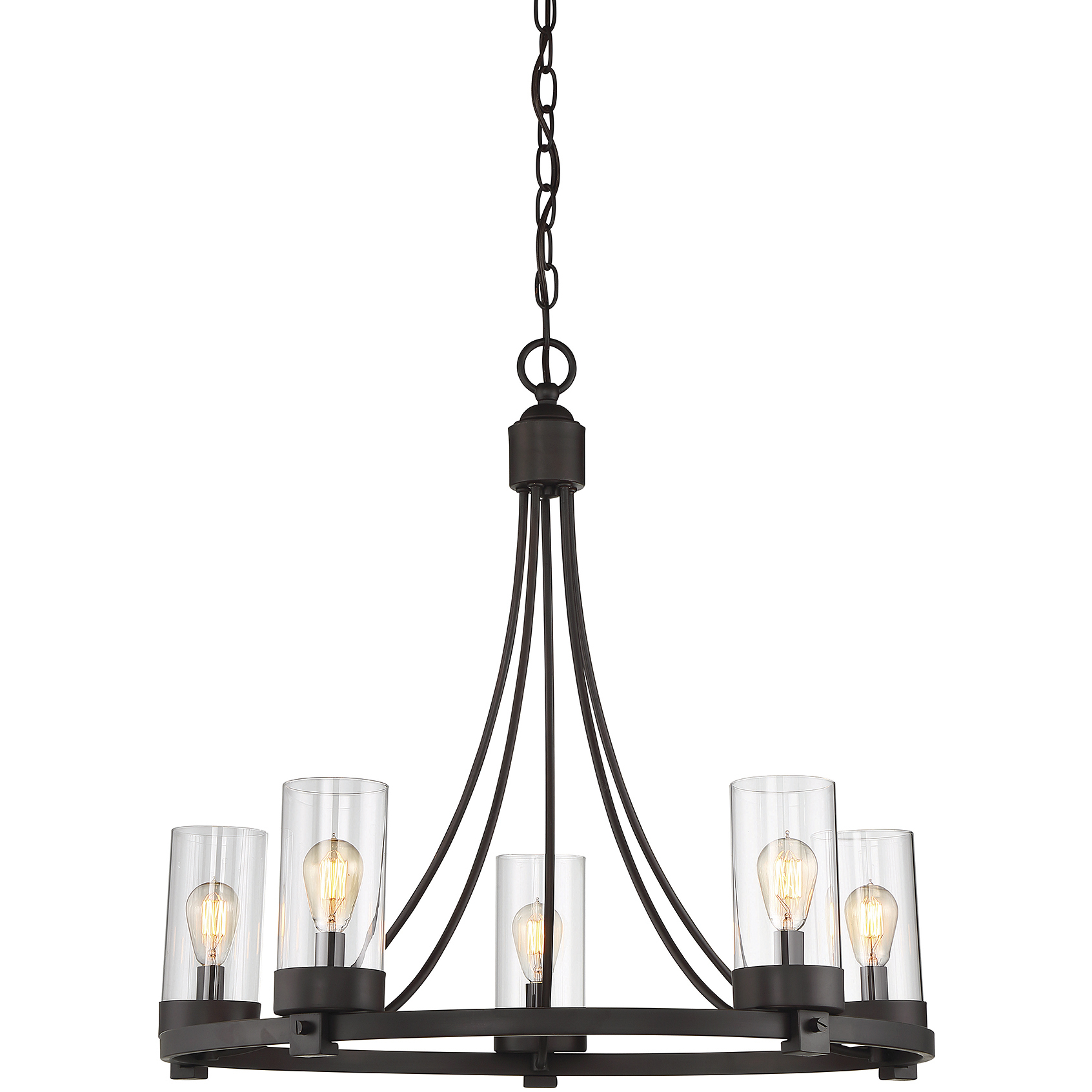 Modern 5 Light 26 inch Oil Rubbed Bronze Chandelier Ceiling Light
