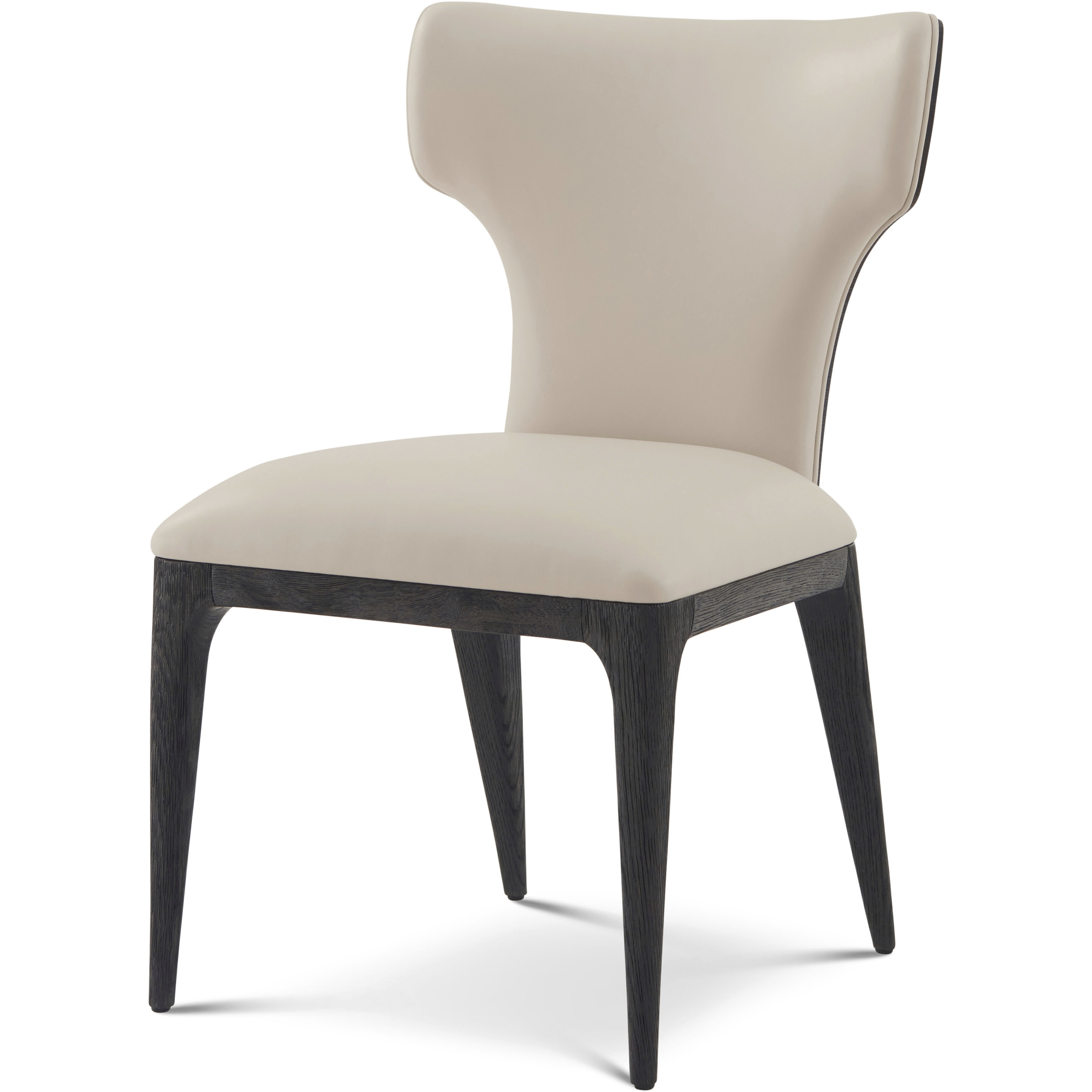 Repose Charcoal Oak Dining Side Chair, Wooden, Upholstered