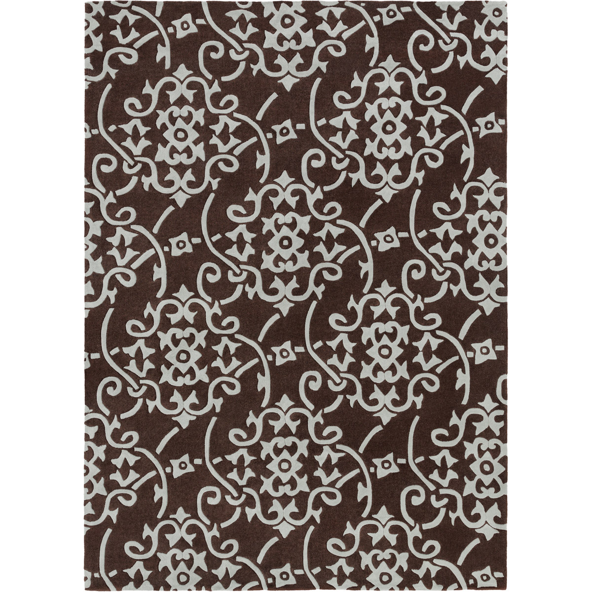 Cosmopolitan 132 X 96 inch Dark Brown, Medium Gray Rug