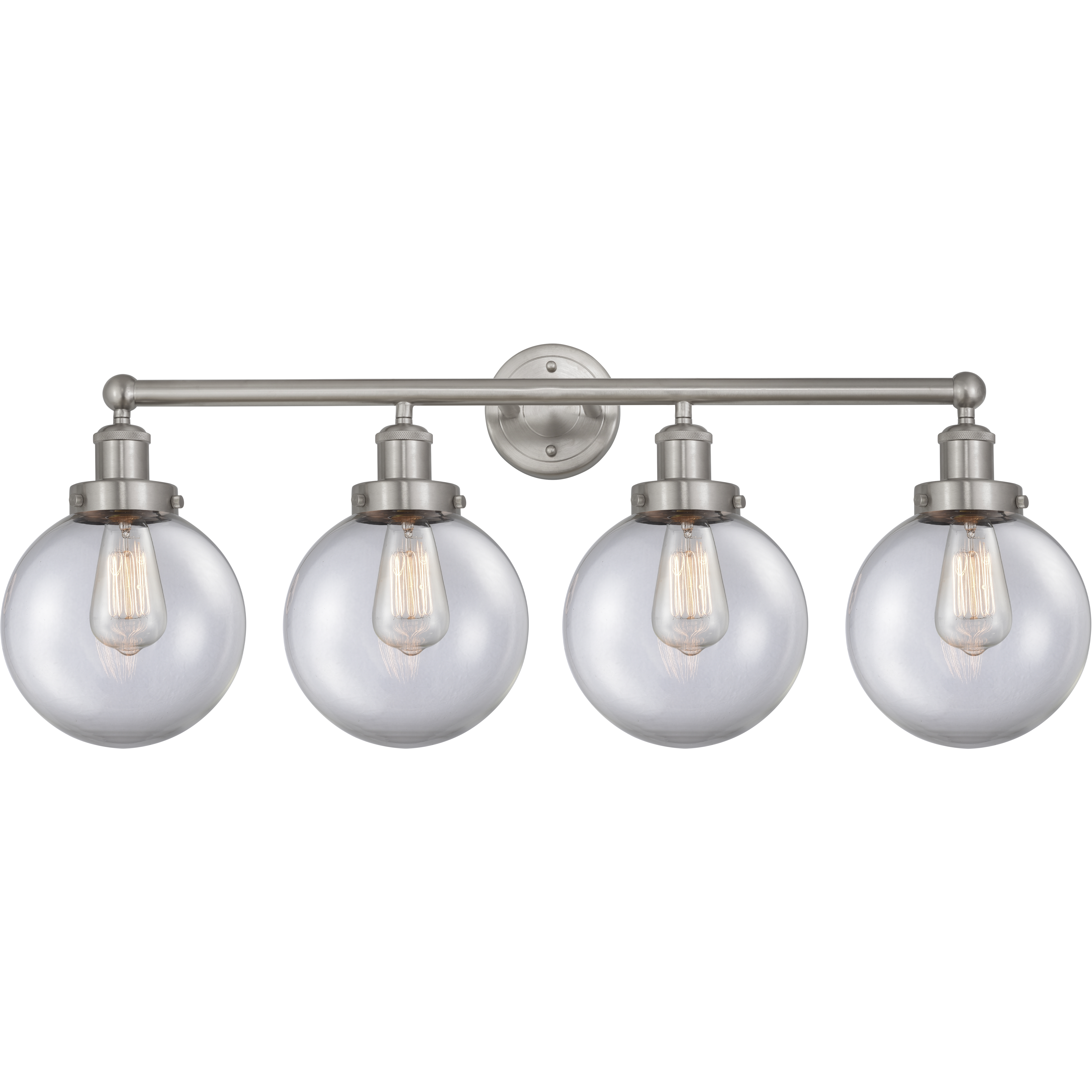 Beacon 4 Light 33.5 inch Brushed Satin Nickel Bath Vanity Light Wall Light